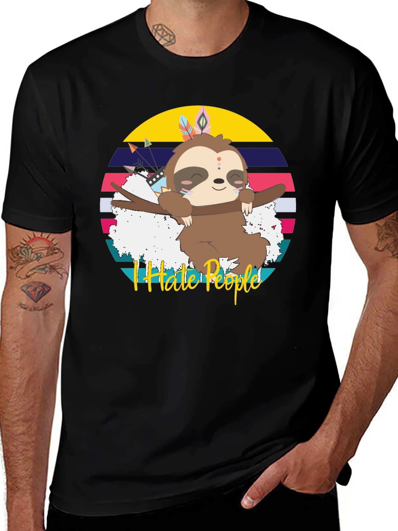 Variant 19 of I Hate People Sloth Graphic T-Shirt