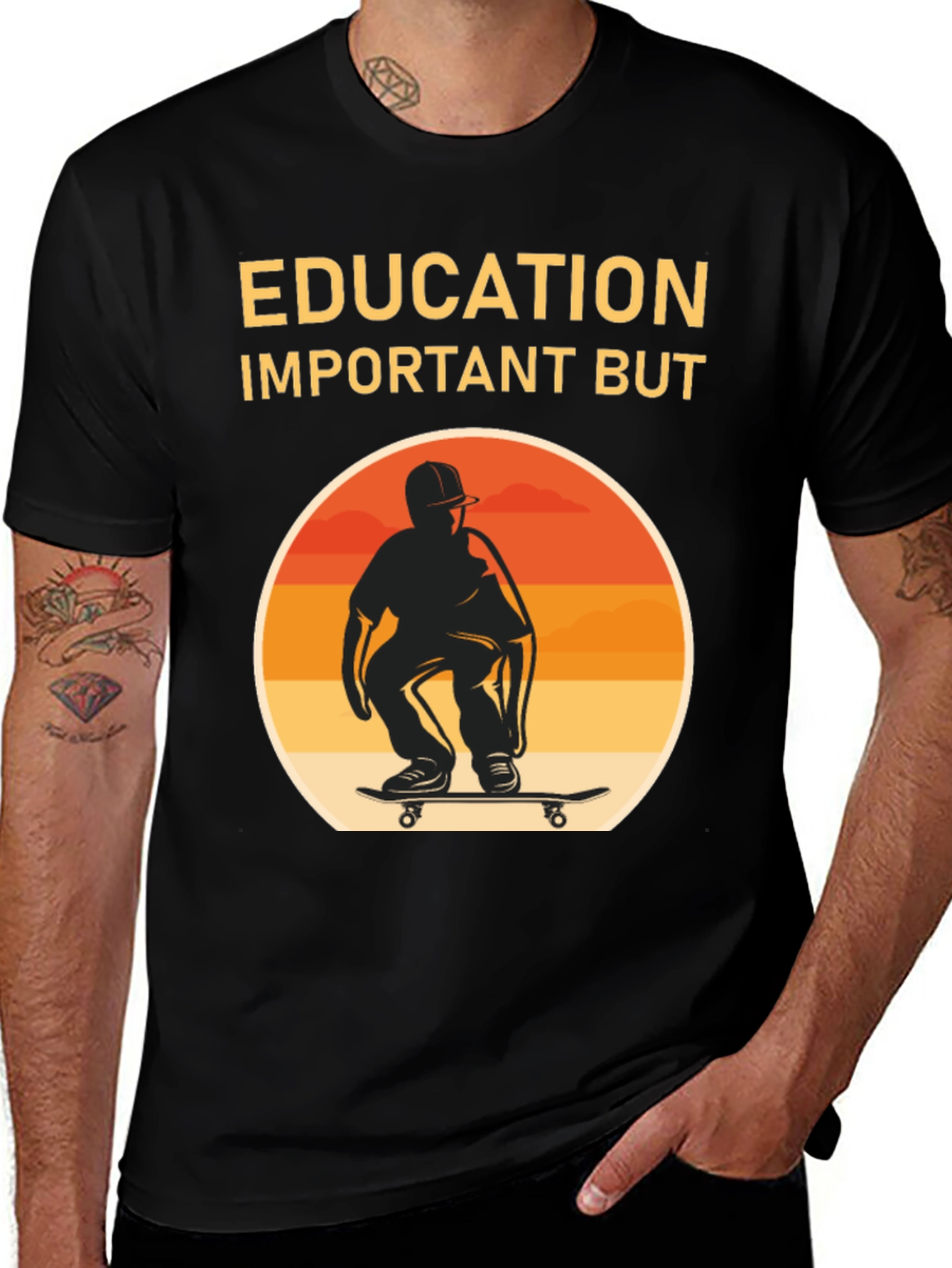 Variant 16 of Education Important Skateboarder Graphic Tee