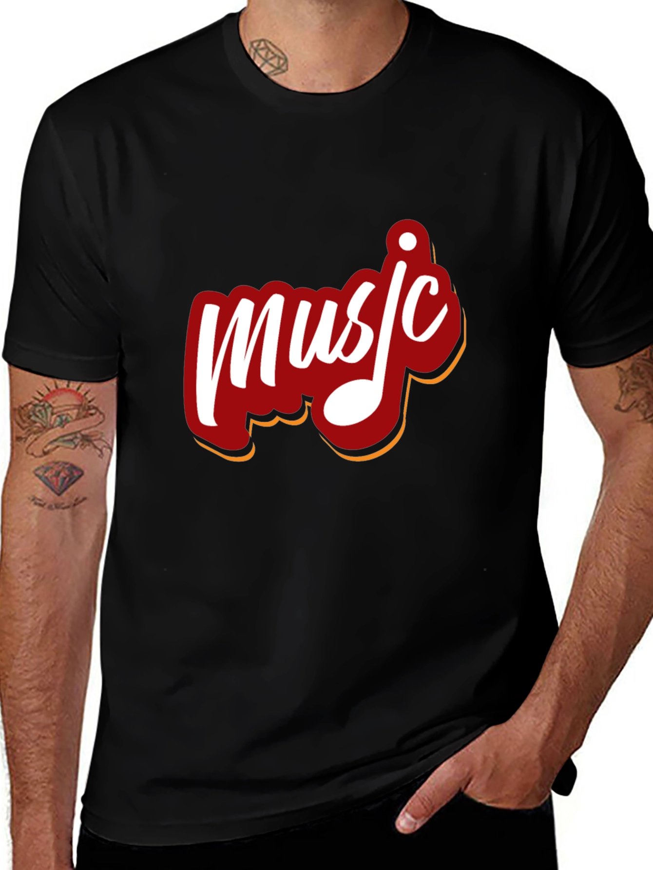 Variant 22 of Music Graphic Black T-Shirt