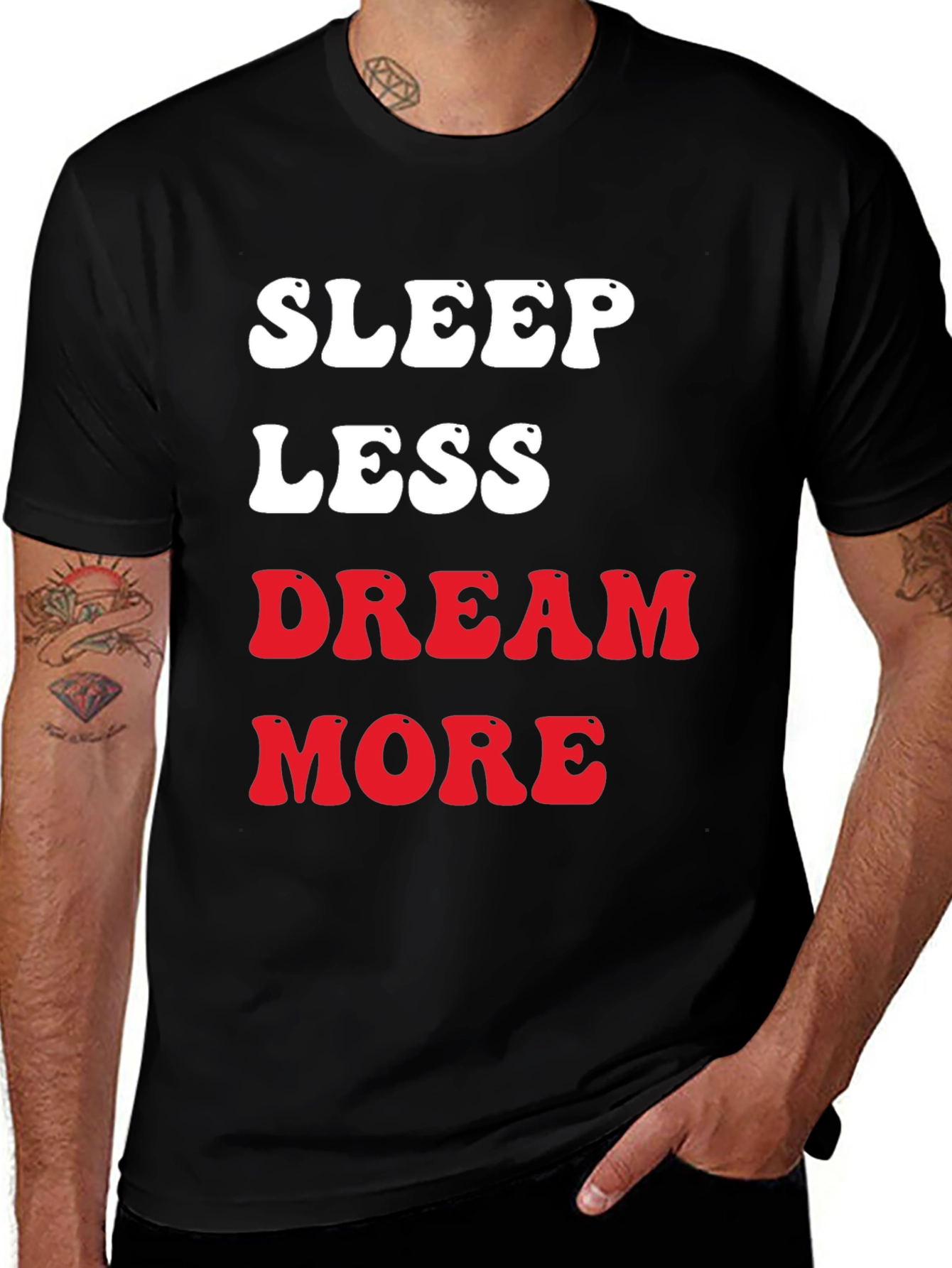 Variant 26 of Sleep Less Dream More Graphic Tee - Black