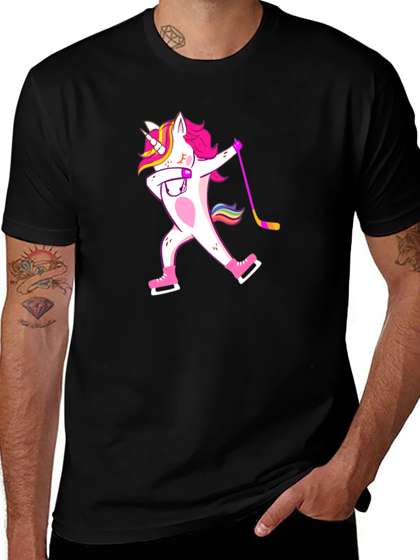 Variant 7 of Unicorn Hockey Player T-Shirt - Fun Design!