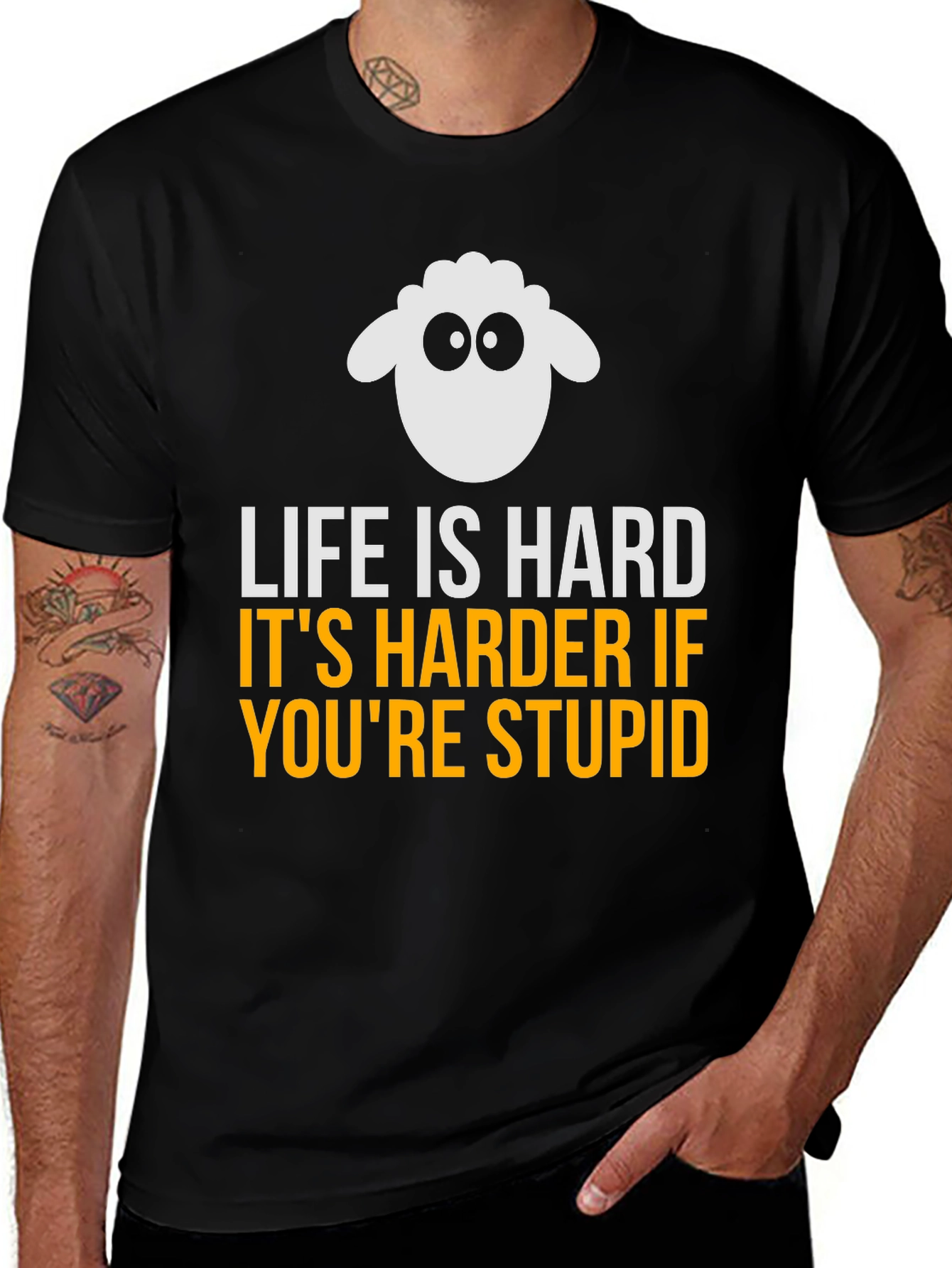Variant 23 of Life is Hard Sheep T-Shirt - Funny Graphic Tee