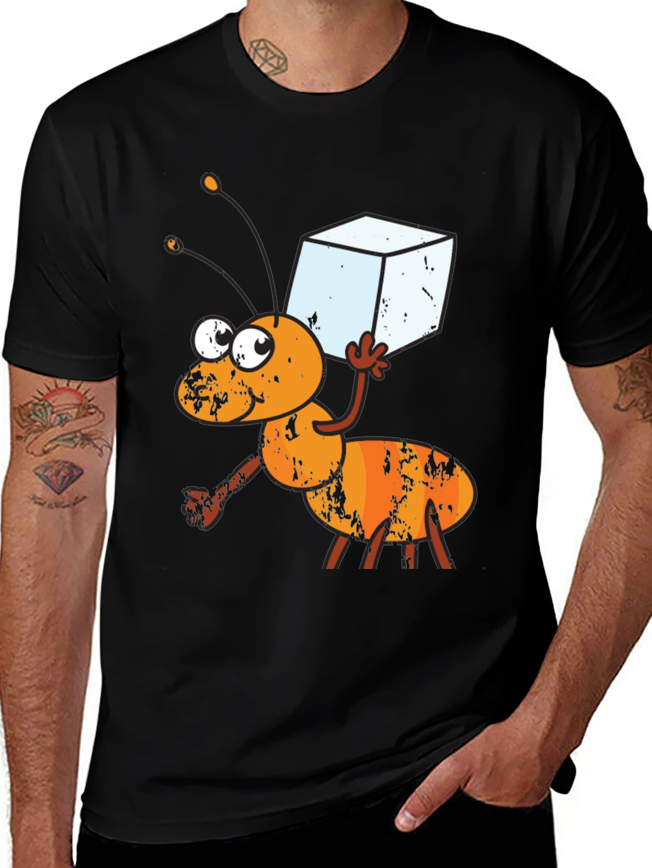 Variant 4 of Ant Carrying Sugar Cube Graphic T-Shirt