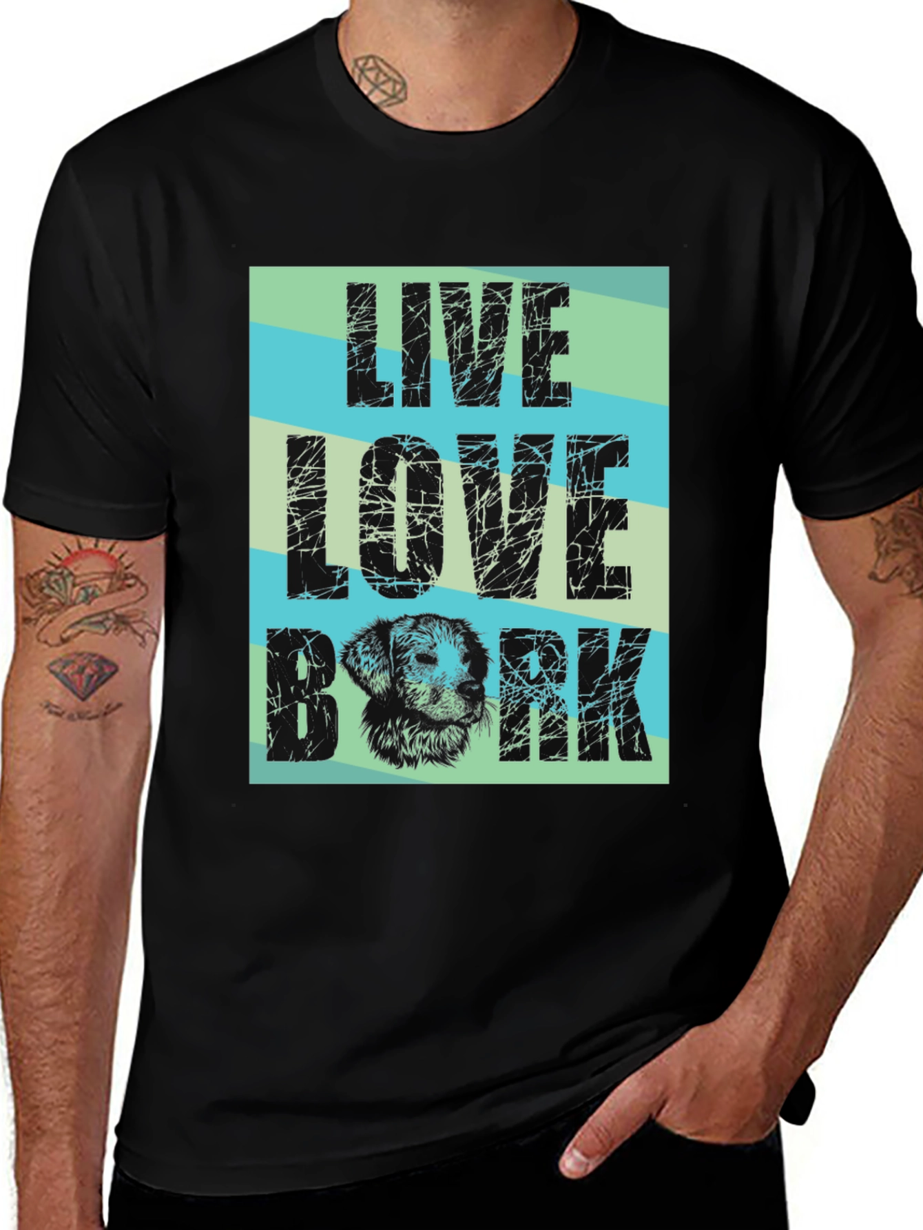 Variant 24 of Live Love Bork Dog T-Shirt