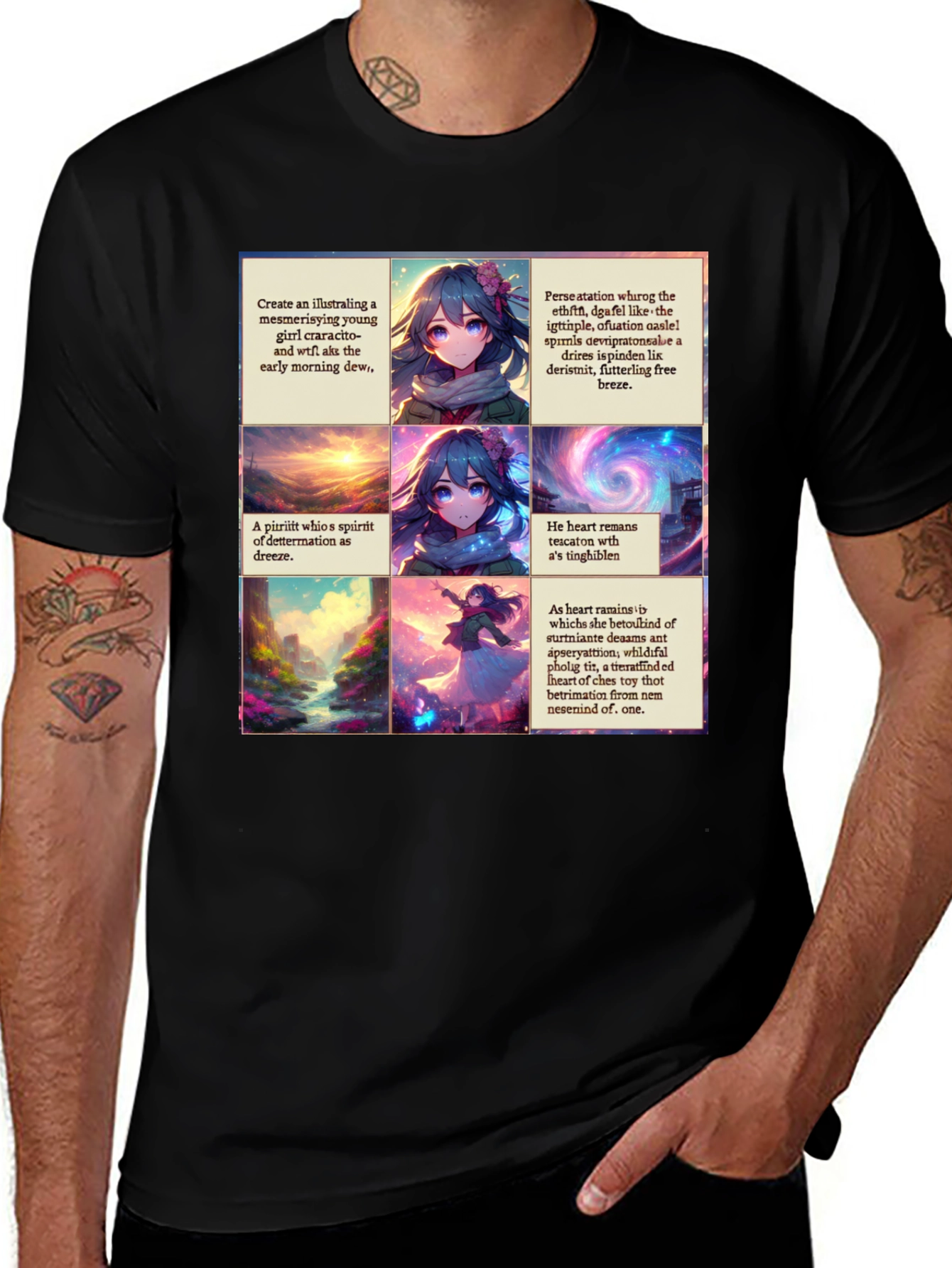 Variant 4 of Abstract Anime T-Shirt - Unique Artistic Design
