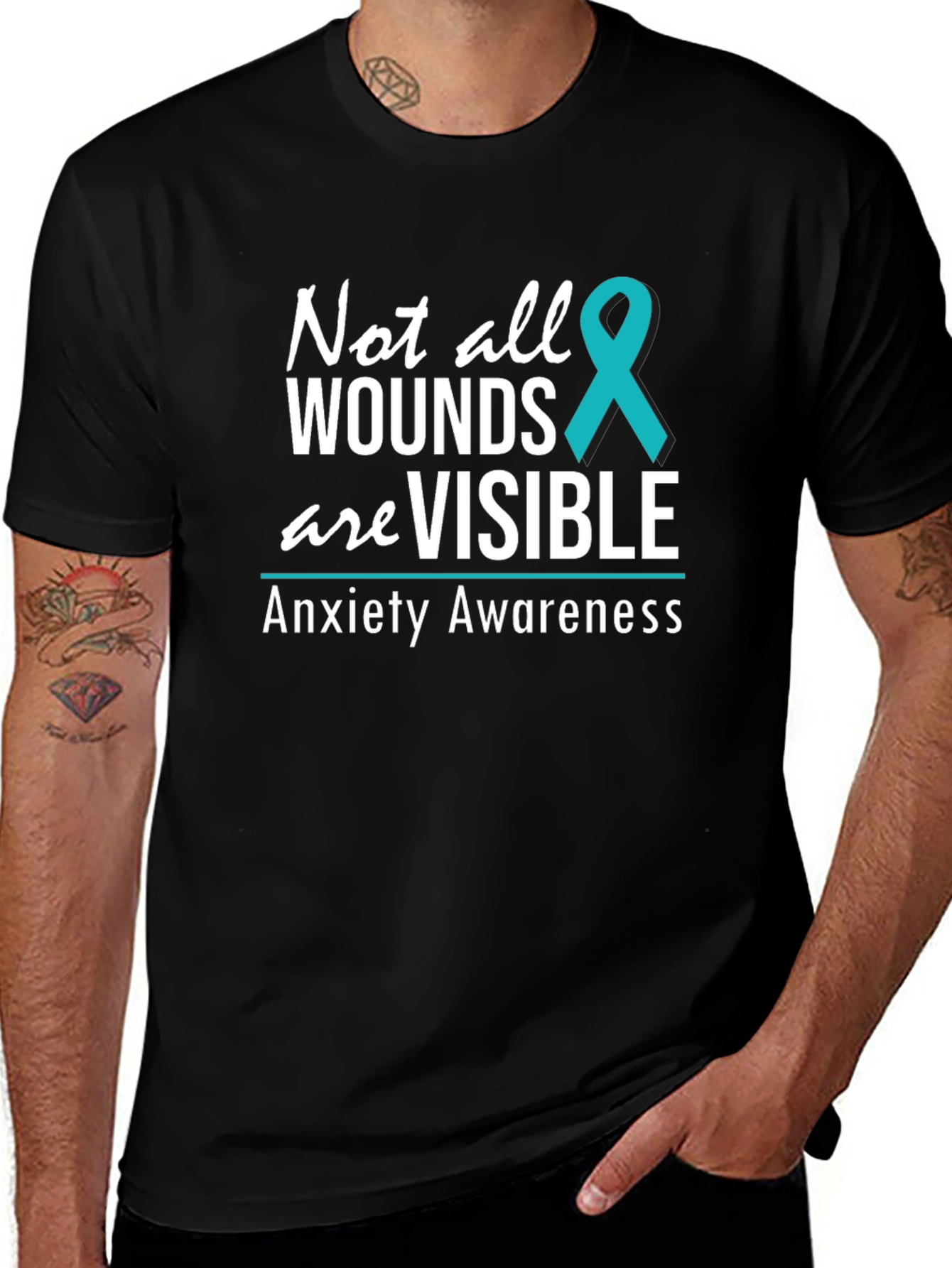 Variant 28 of Anxiety Awareness T-Shirt: Not All Wounds are Visible