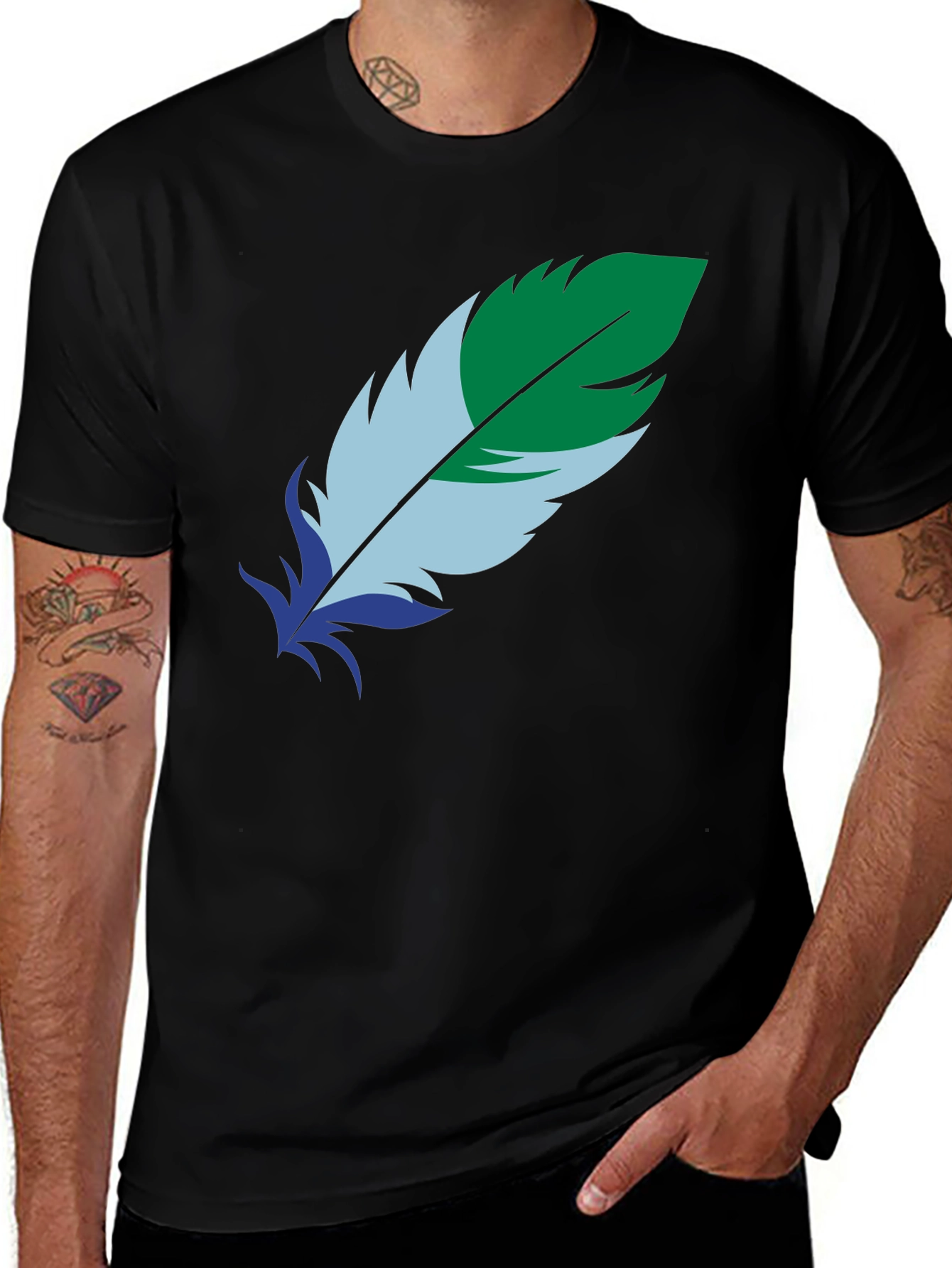 Variant 15 of Feather Graphic Black Tee