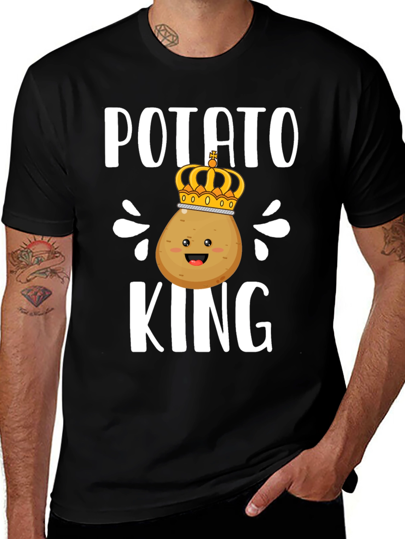 Variant 26 of Potato King T-Shirt - Funny Cartoon Food Tee