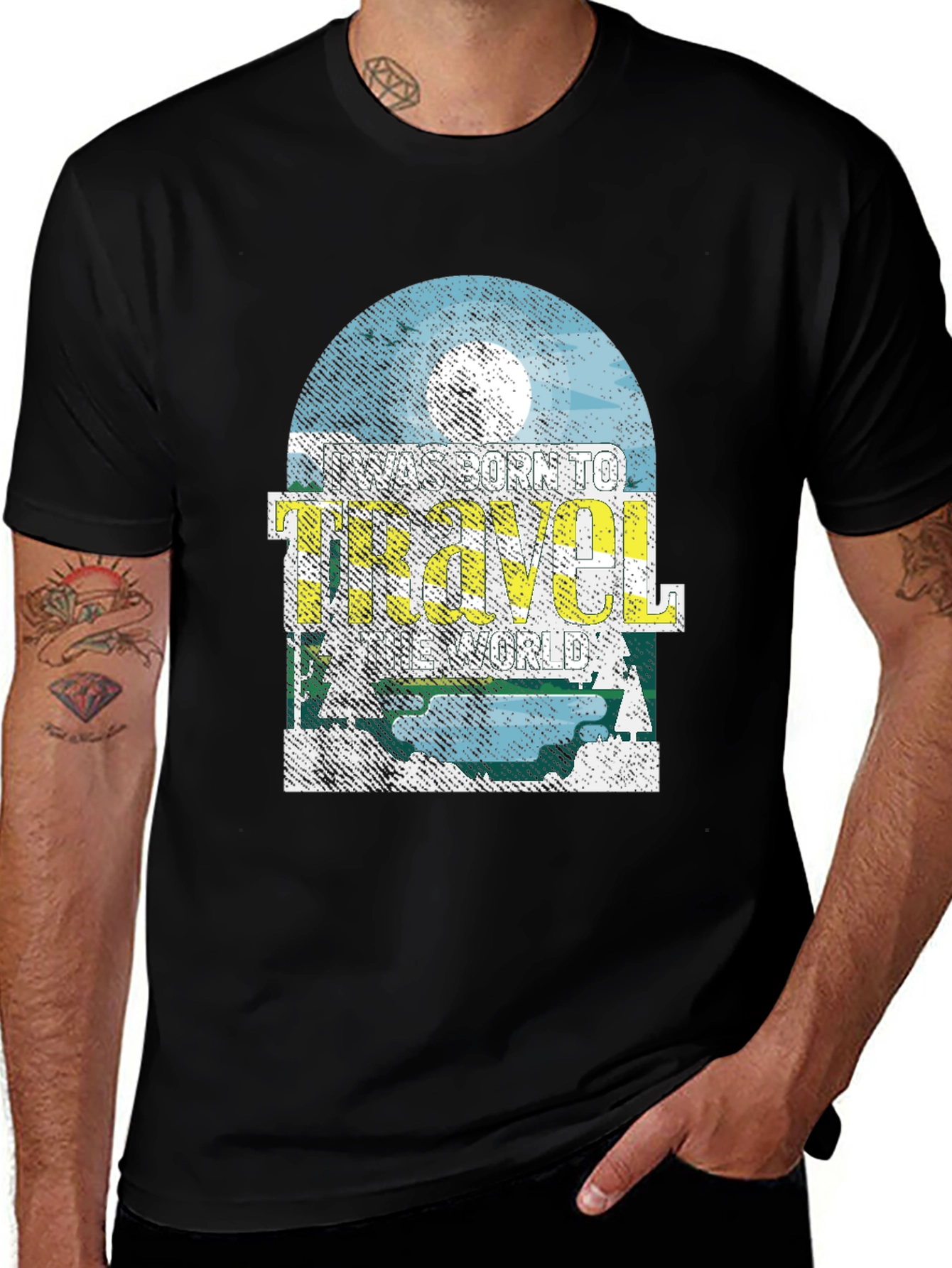 Variant 10 of Born to Travel Worlds T-Shirt