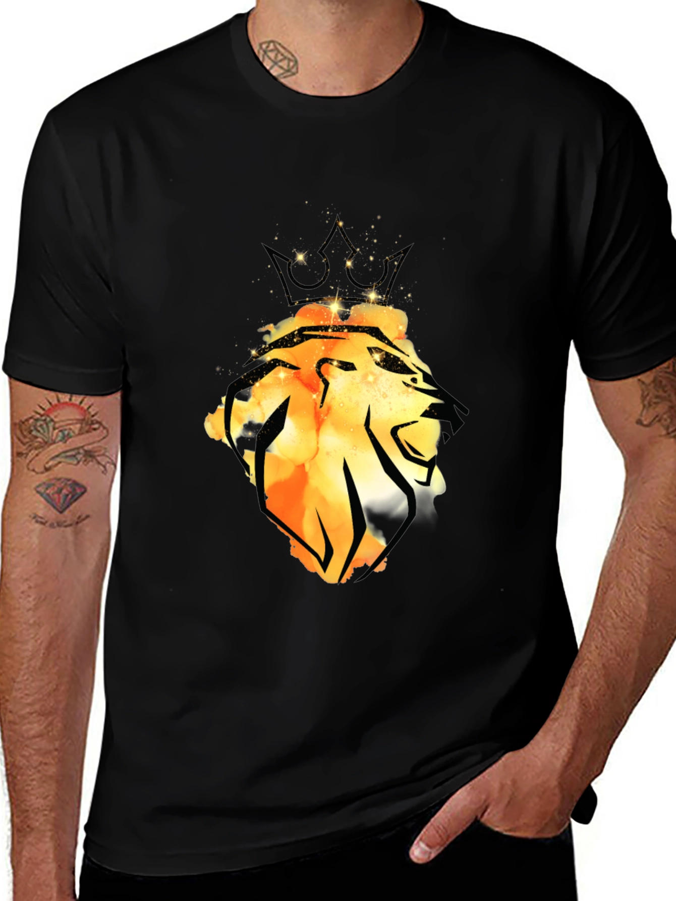 King Lion Graphic Black T-Shirt