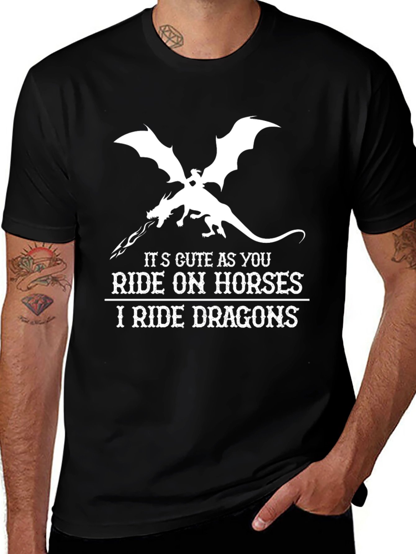 Variant 21 of I Ride Dragons T-Shirt - Fantasy Graphic Tee