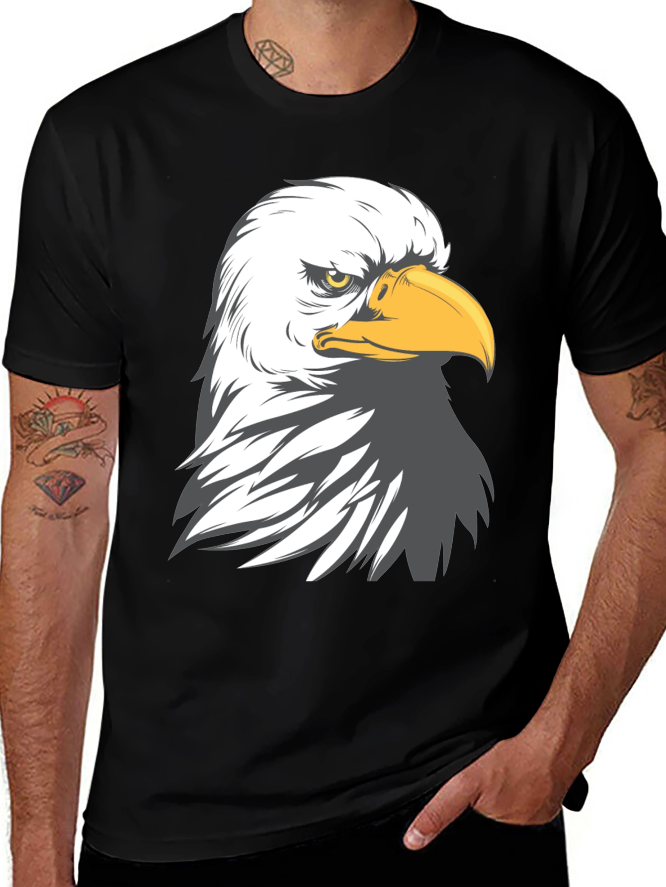 Variant 26 of Bald Eagle Graphic Print T-Shirt - Black