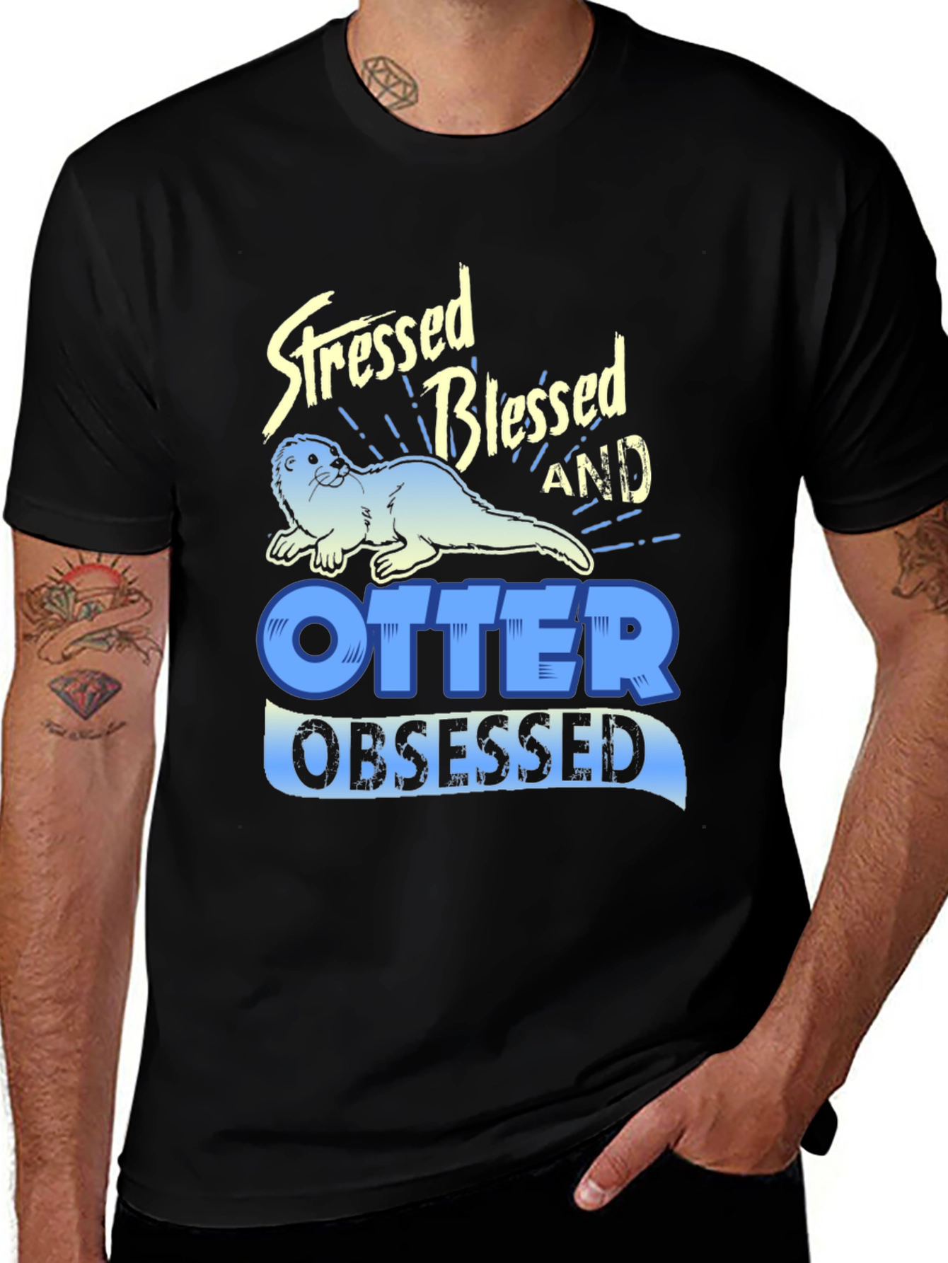 Variant 10 of Stressed Blessed Otter Obsessed T-Shirt