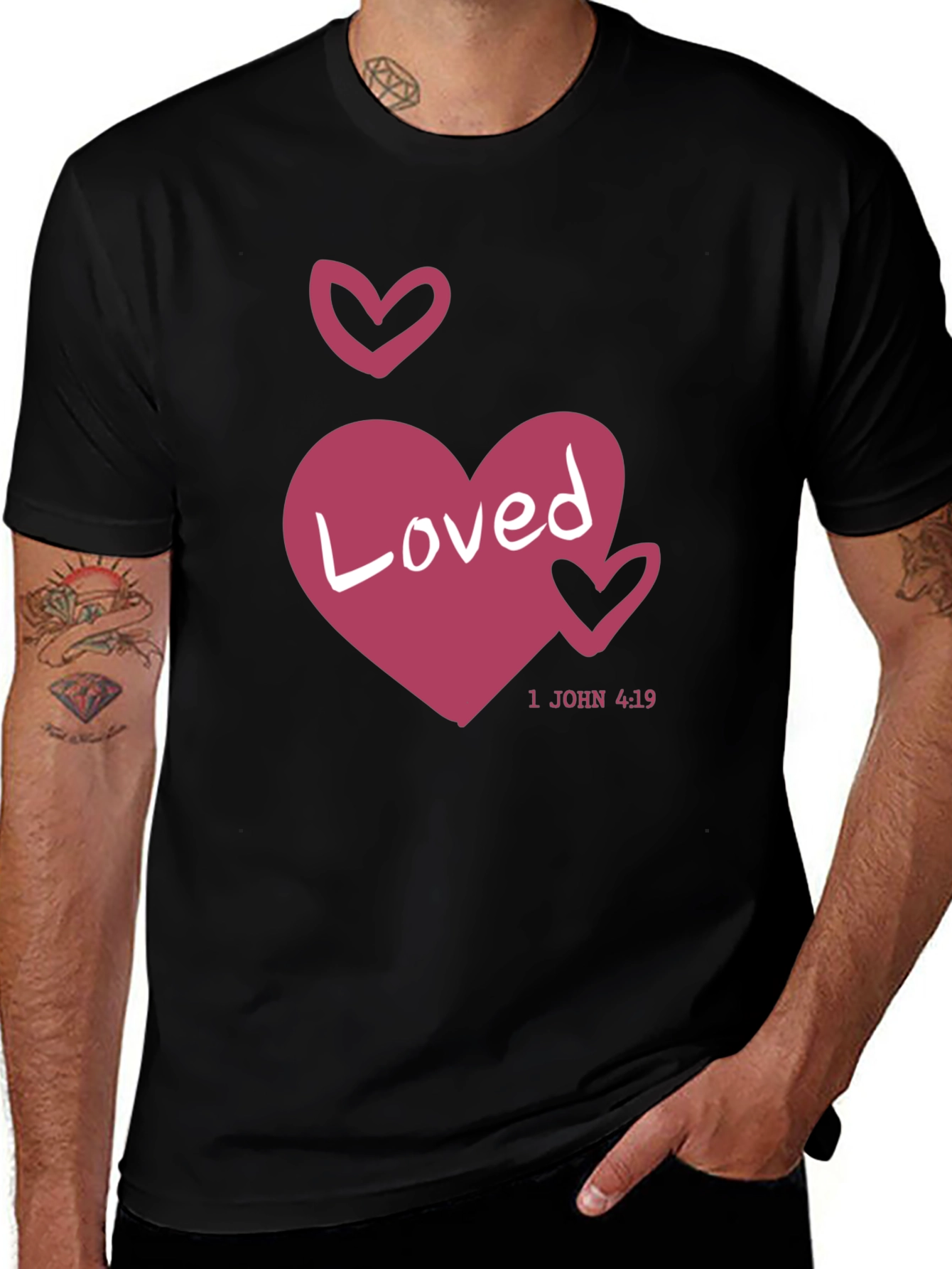Variant 23 of Loved Heart T-Shirt - Christian Inspired Design