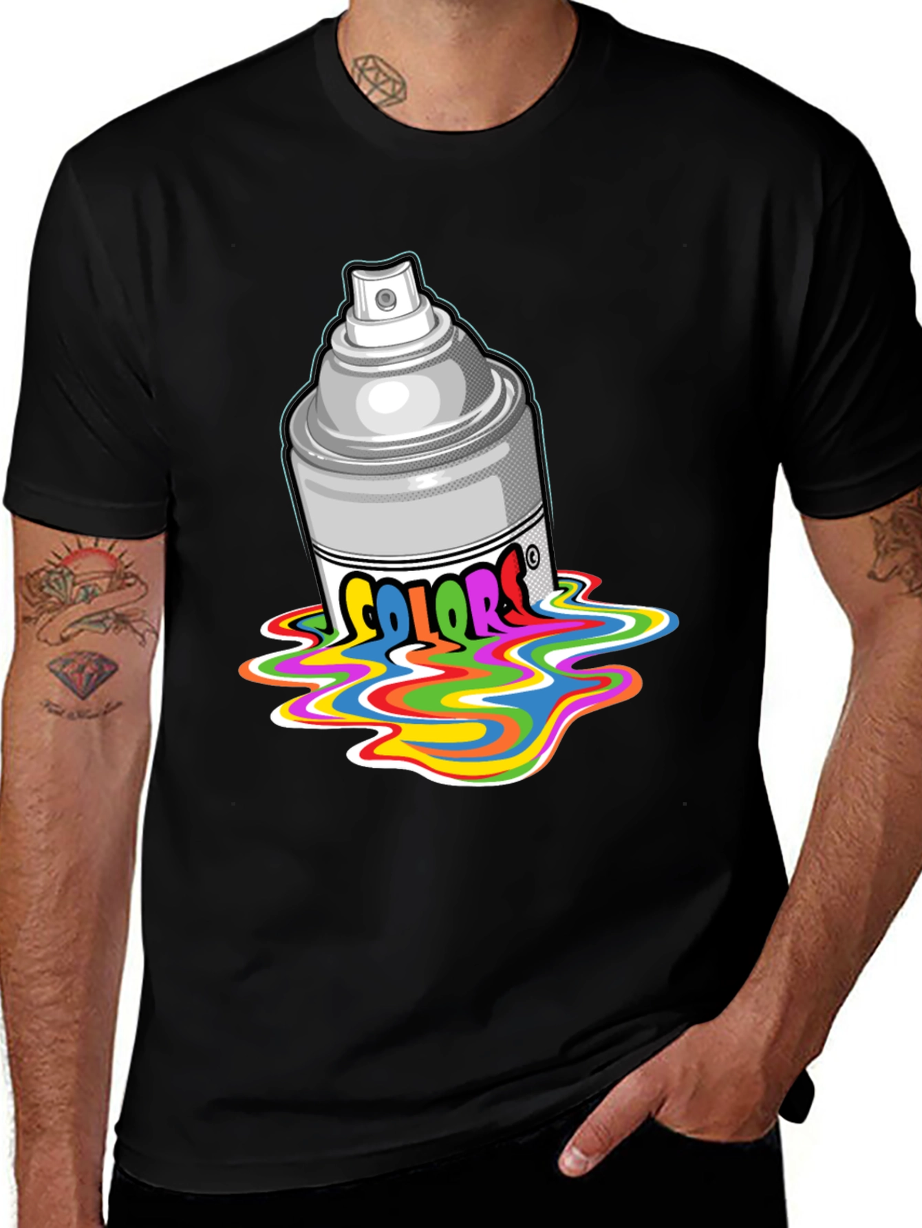 Variant 26 of Colorful Spray Paint Drip T-Shirt