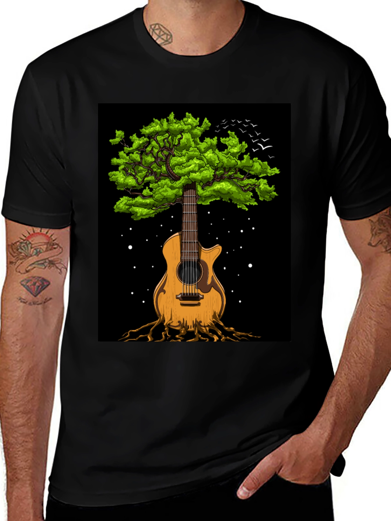 Variant 27 of Guitar Tree Graphic Tee - Music Lover's T-Shirt