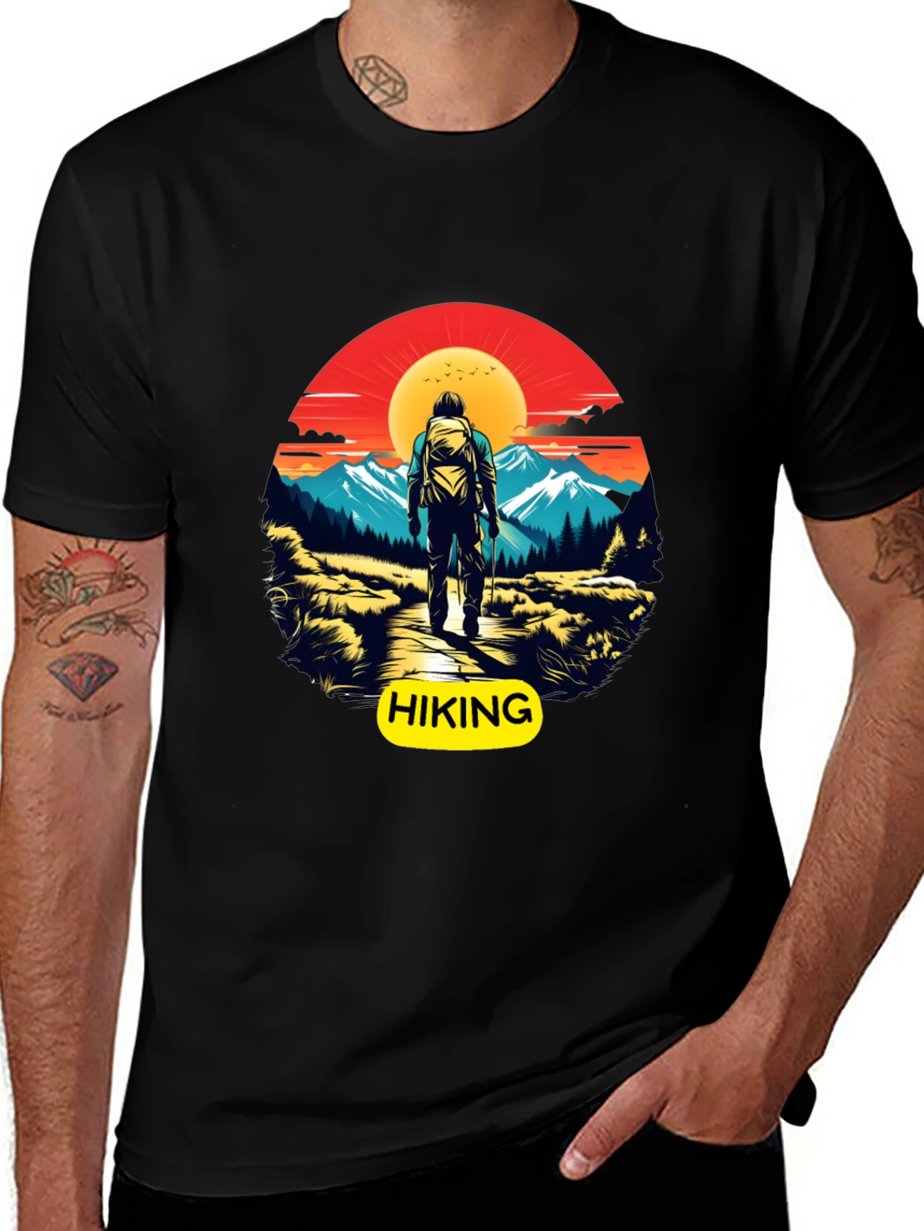 Variant 14 of Hiking Adventure Graphic Tee - Black