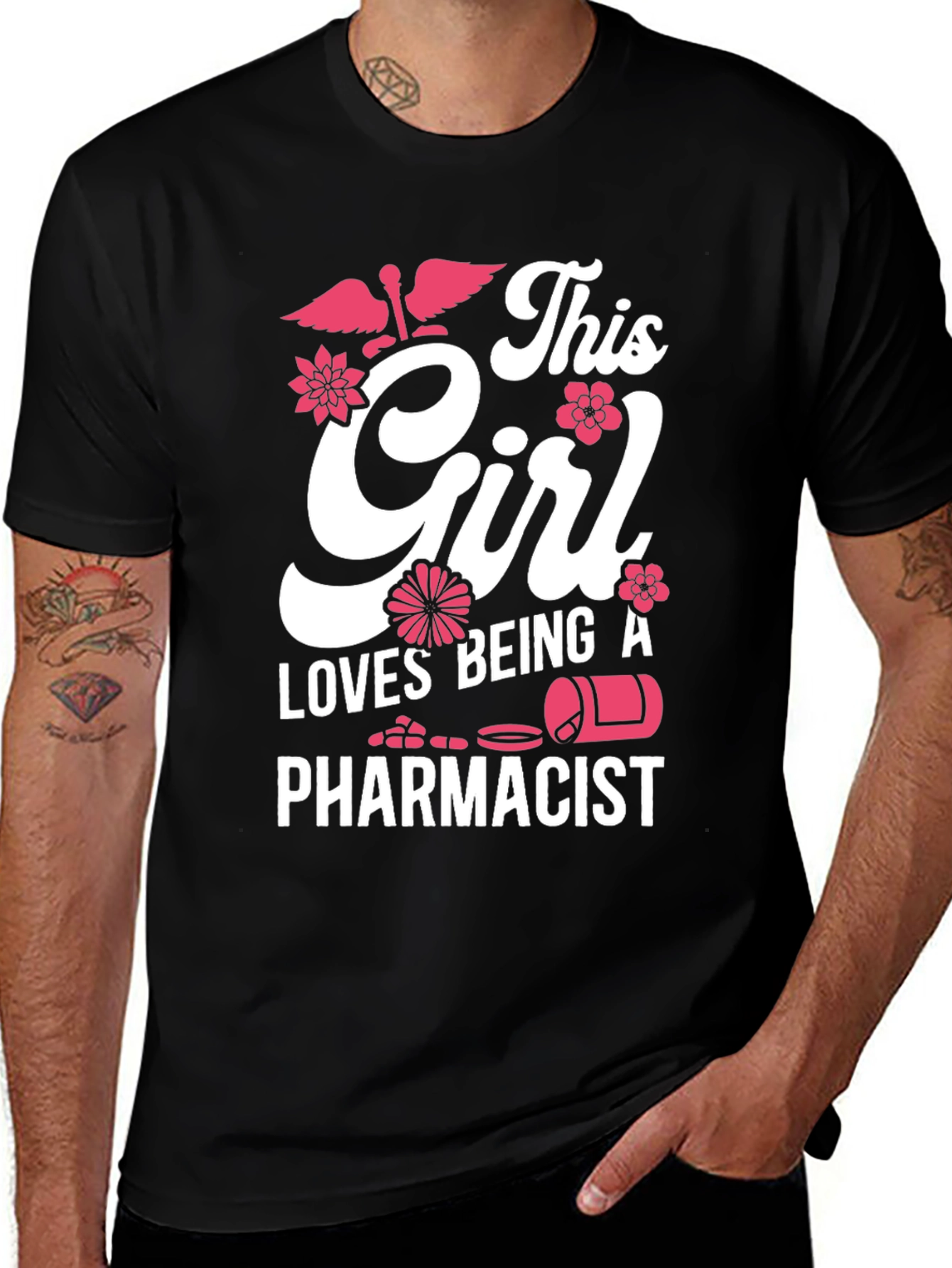 Variant 28 of Pharmacist Girl T-Shirt - Cute Medical Profession Tee