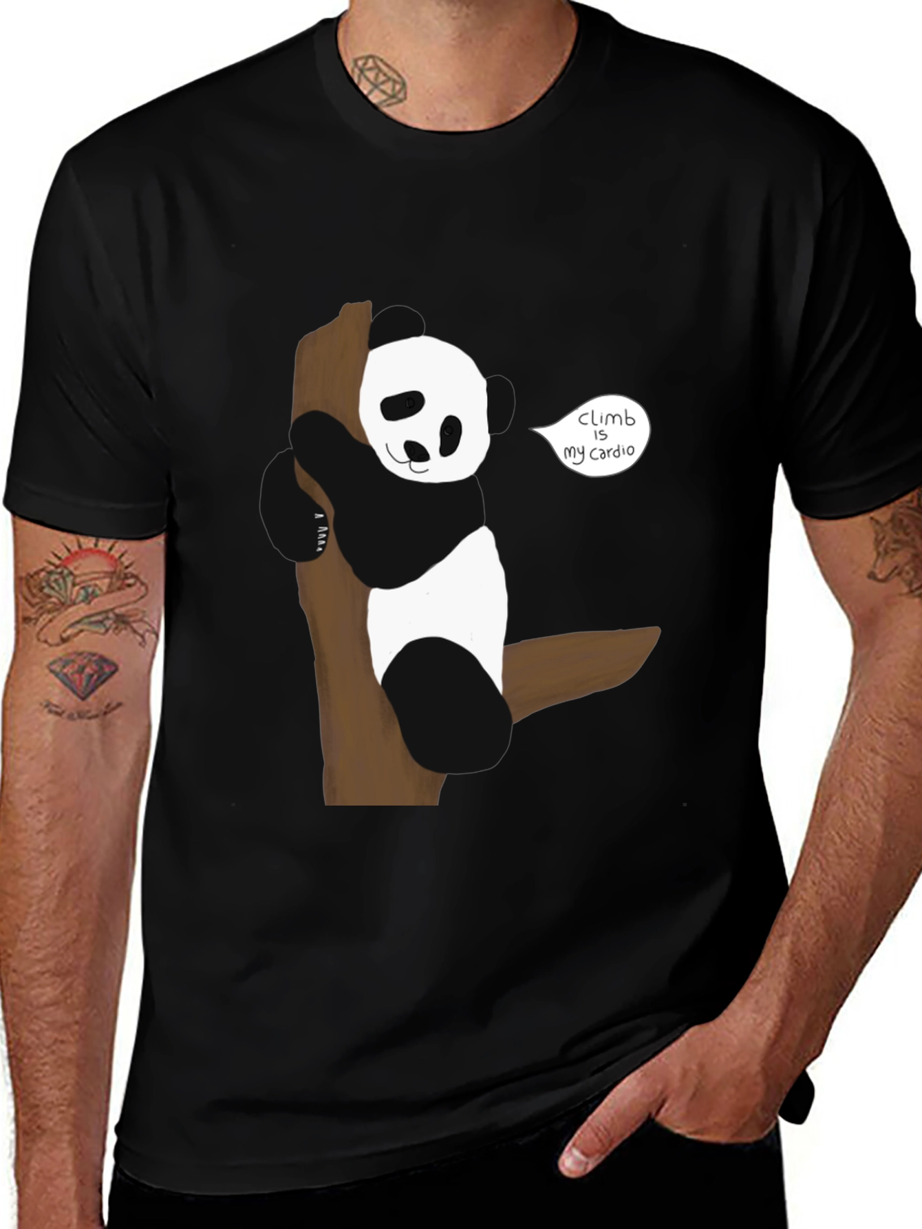 Variant 8 of Panda Climb Cardio Graphic Tee - Black