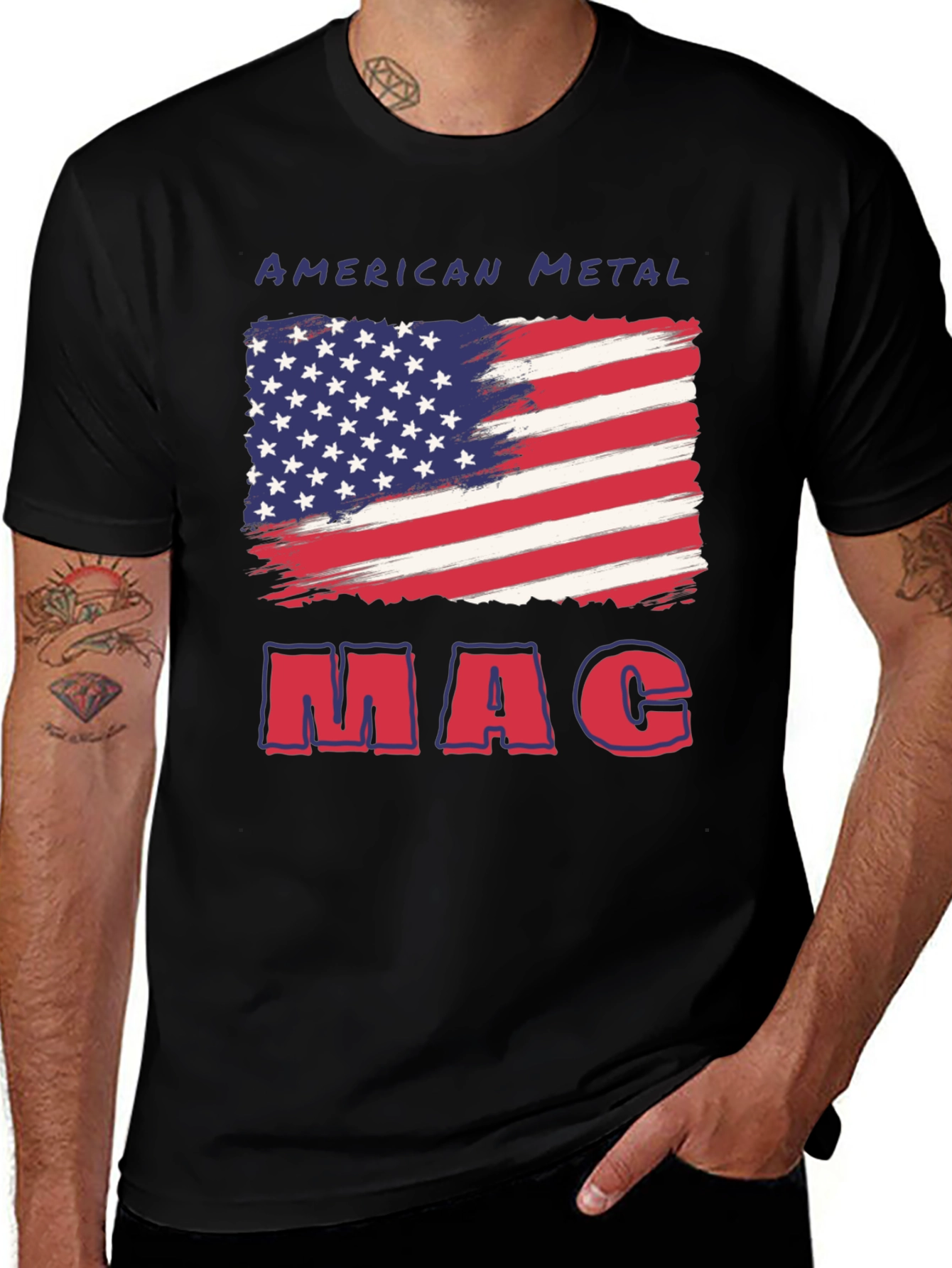 American Metal MAC USA Flag T-Shirt