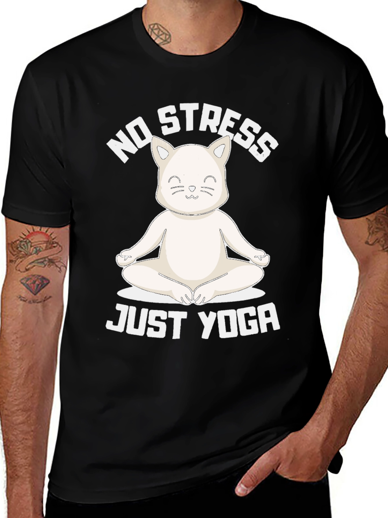 Variant 9 of No Stress Just Yoga Cat T-Shirt