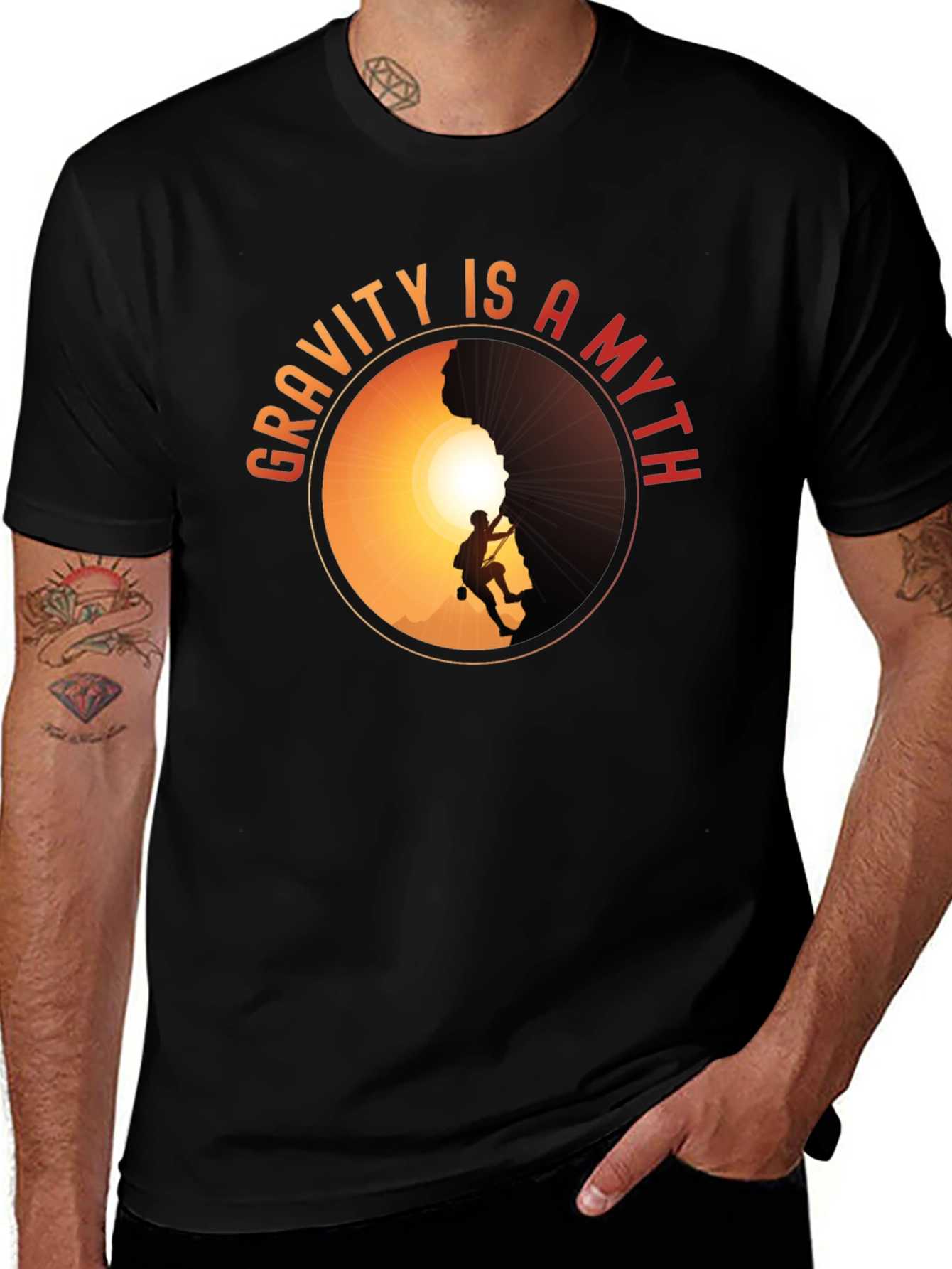 Variant 9 of Gravity Is A Myth T-Shirt | Rock Climbing Gift