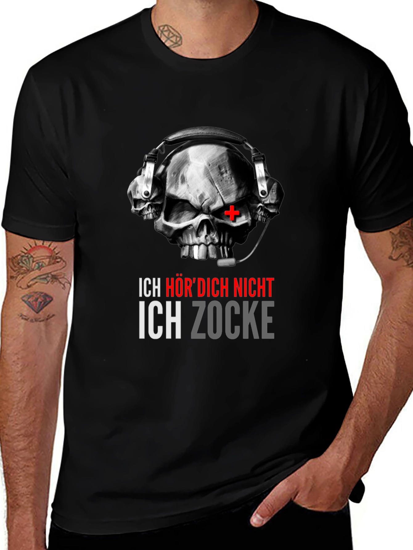 Variant 9 of Gamer Skull T-Shirt - Ich Zocke