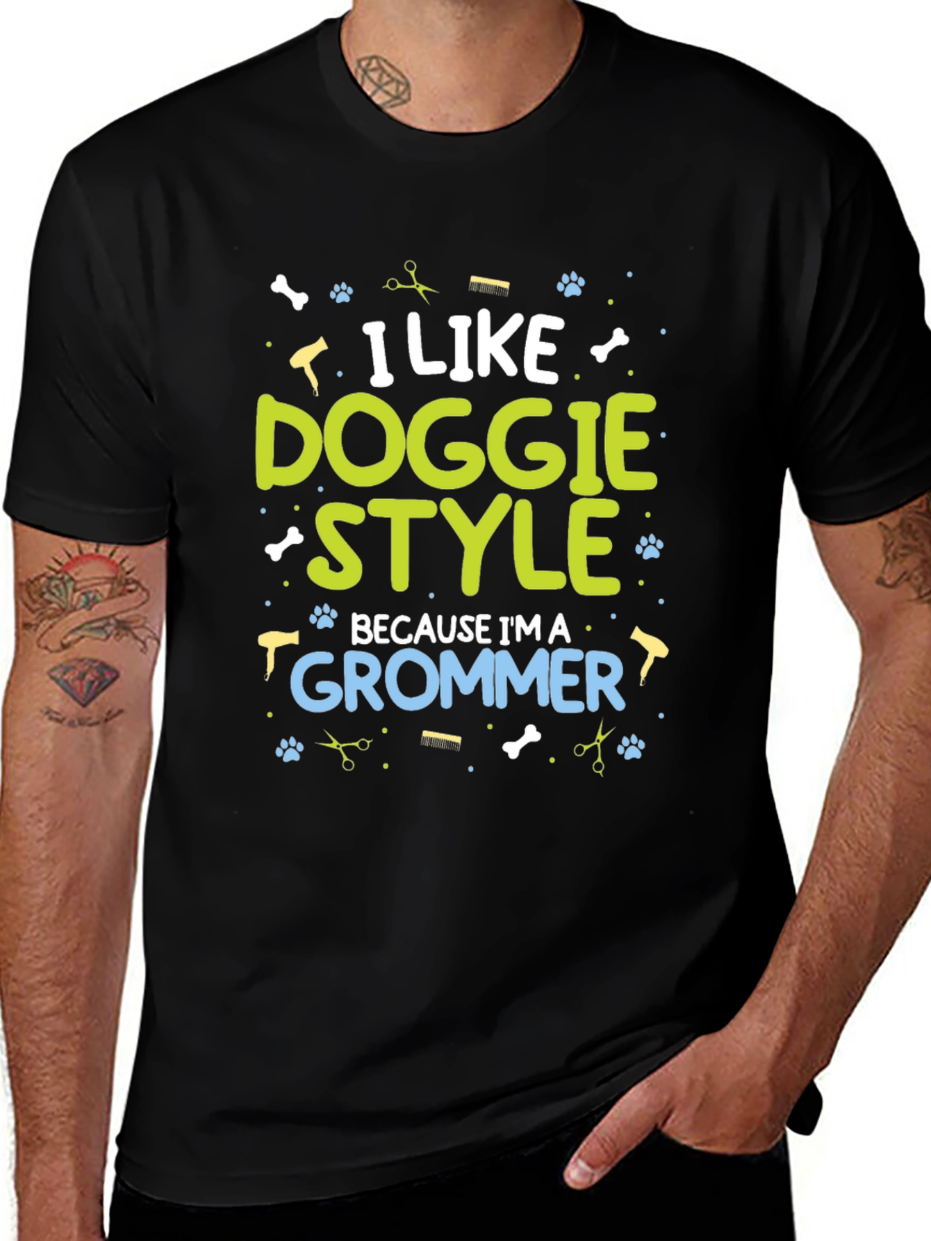 Variant 26 of I Like Doggie Style Groomer T-Shirt - Black
