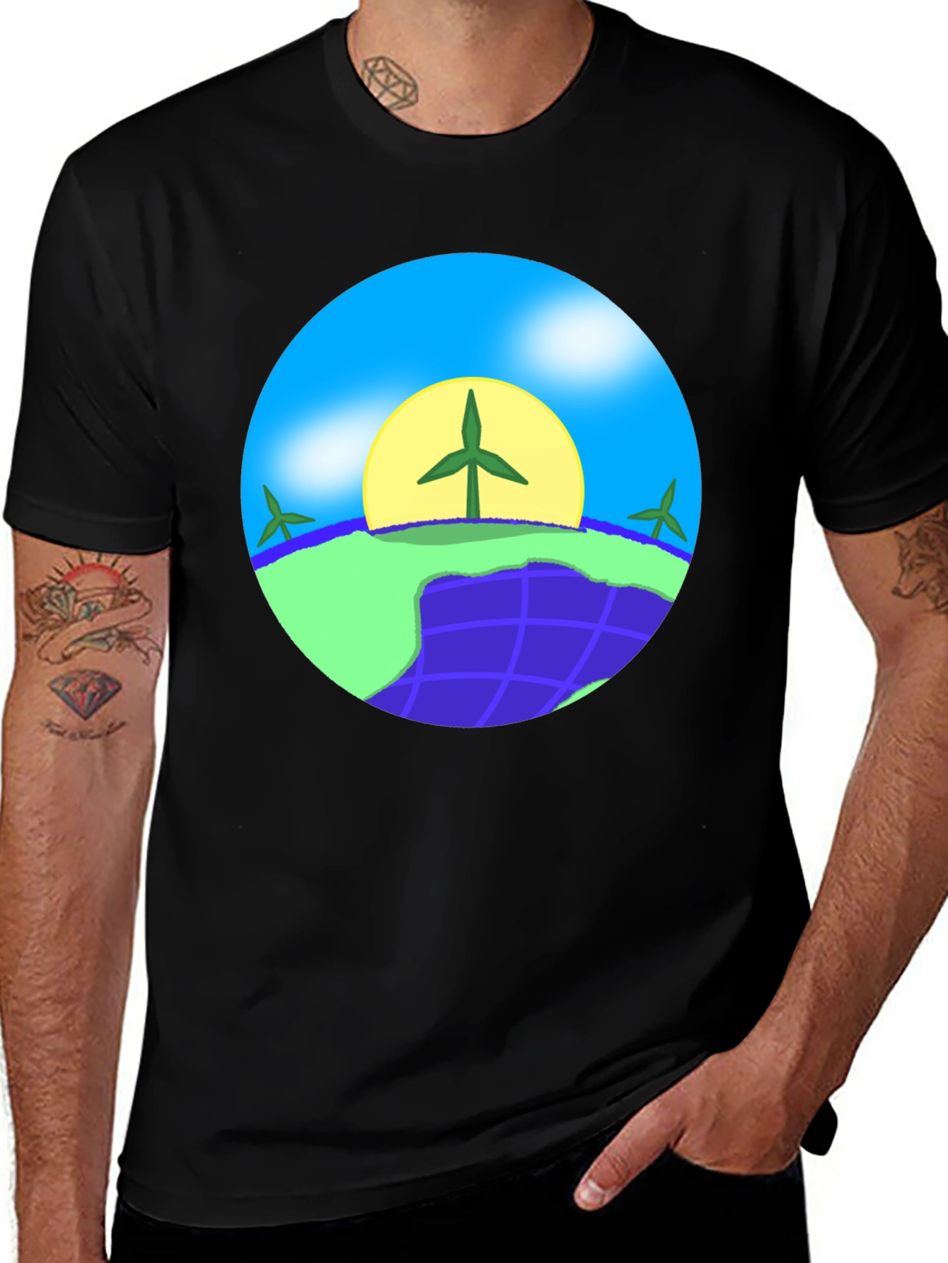 Eco-Friendly Planet Graphic T-Shirt