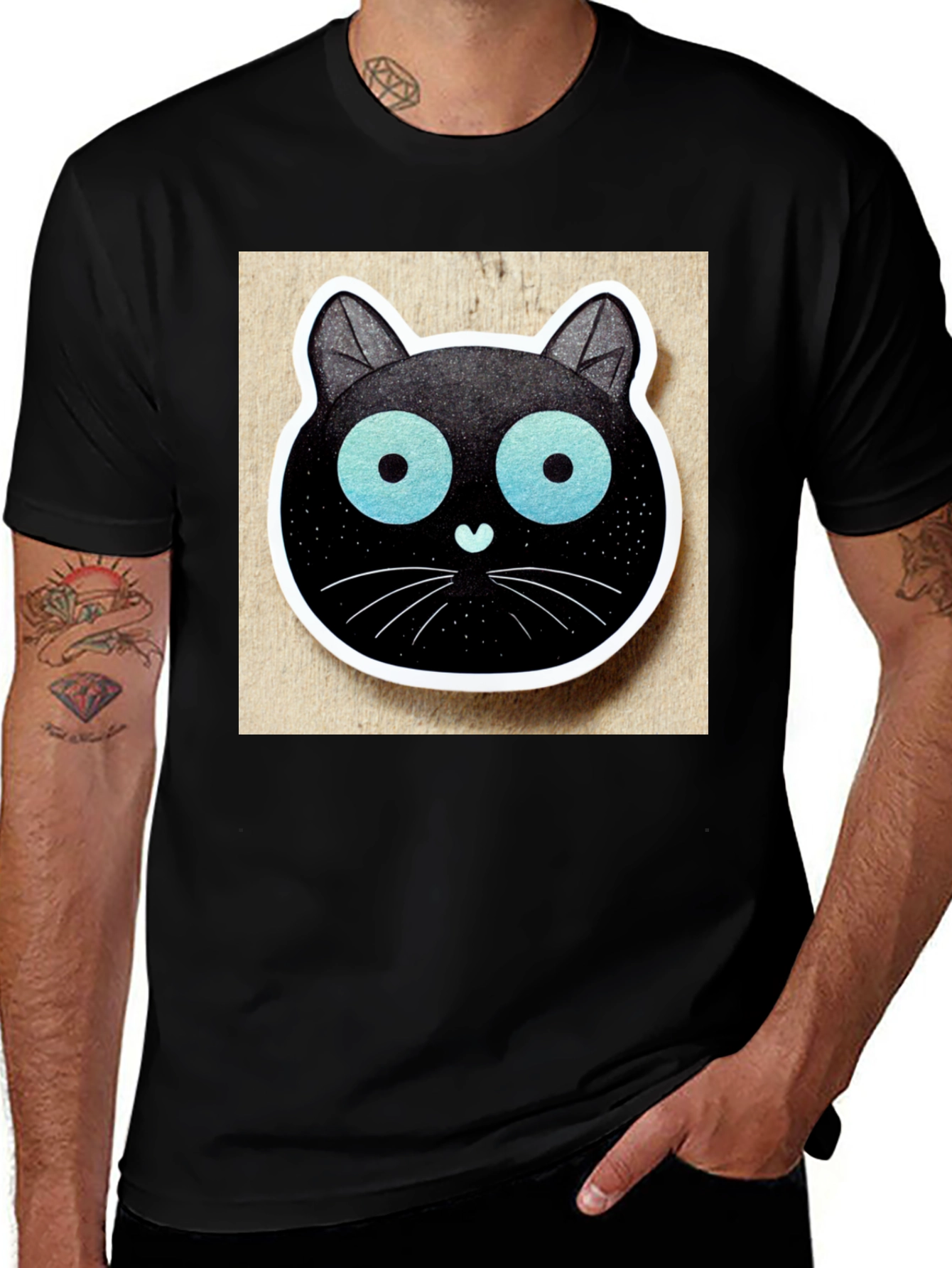 Variant 11 of Whimsical Black Cat T-Shirt