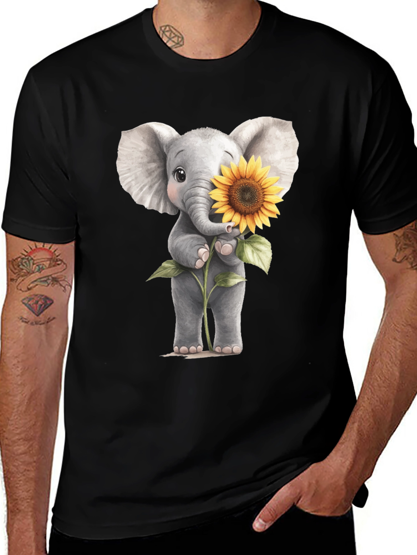 Variant 4 of Elephant & Sunflower Graphic Tee