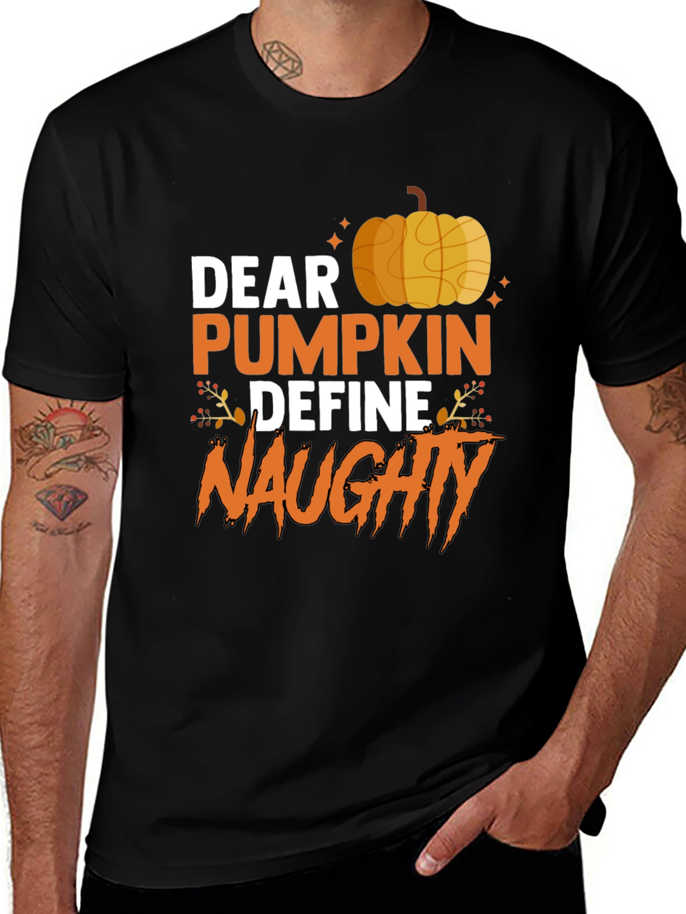 Dear Pumpkin Define Naughty Halloween Graphic Tee