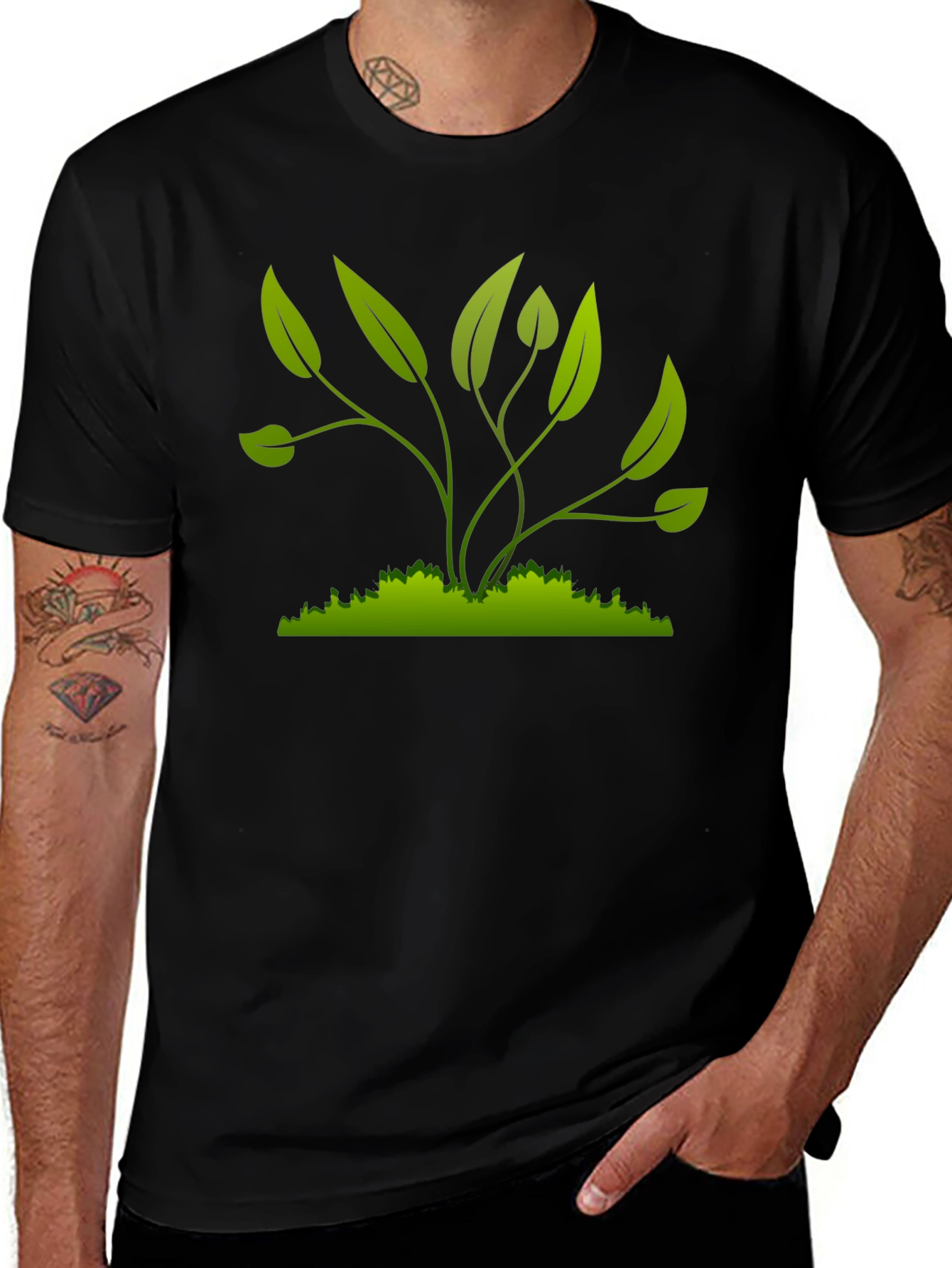 Variant 18 of Green Plant Graphic T-Shirt - Nature Inspired Style