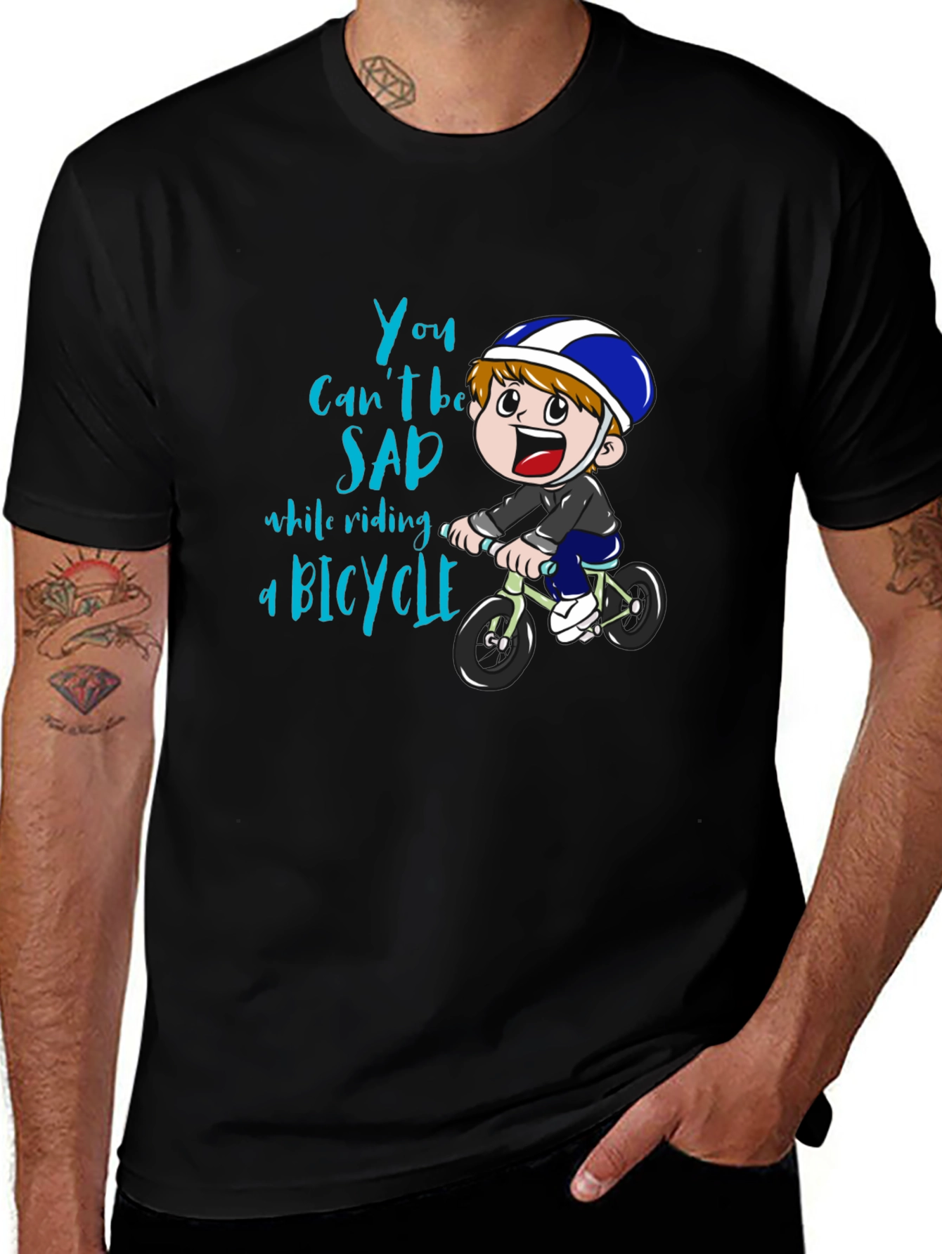 Variant 13 of You Can't Be Sad While Riding A Bicycle T-Shirt