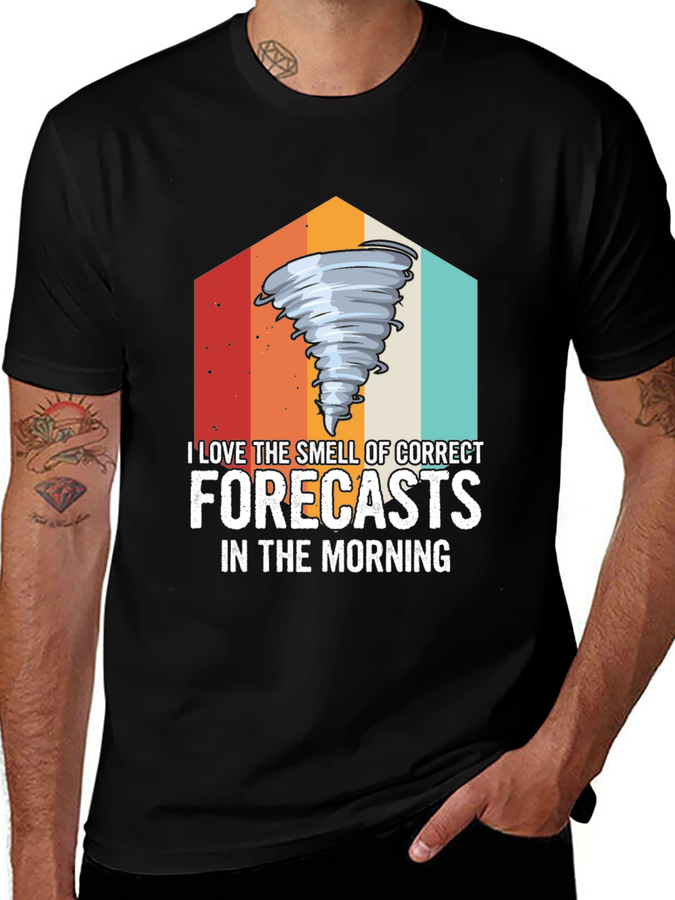 Variant 20 of Tornado Forecast T-Shirt, Weather Humor Tee