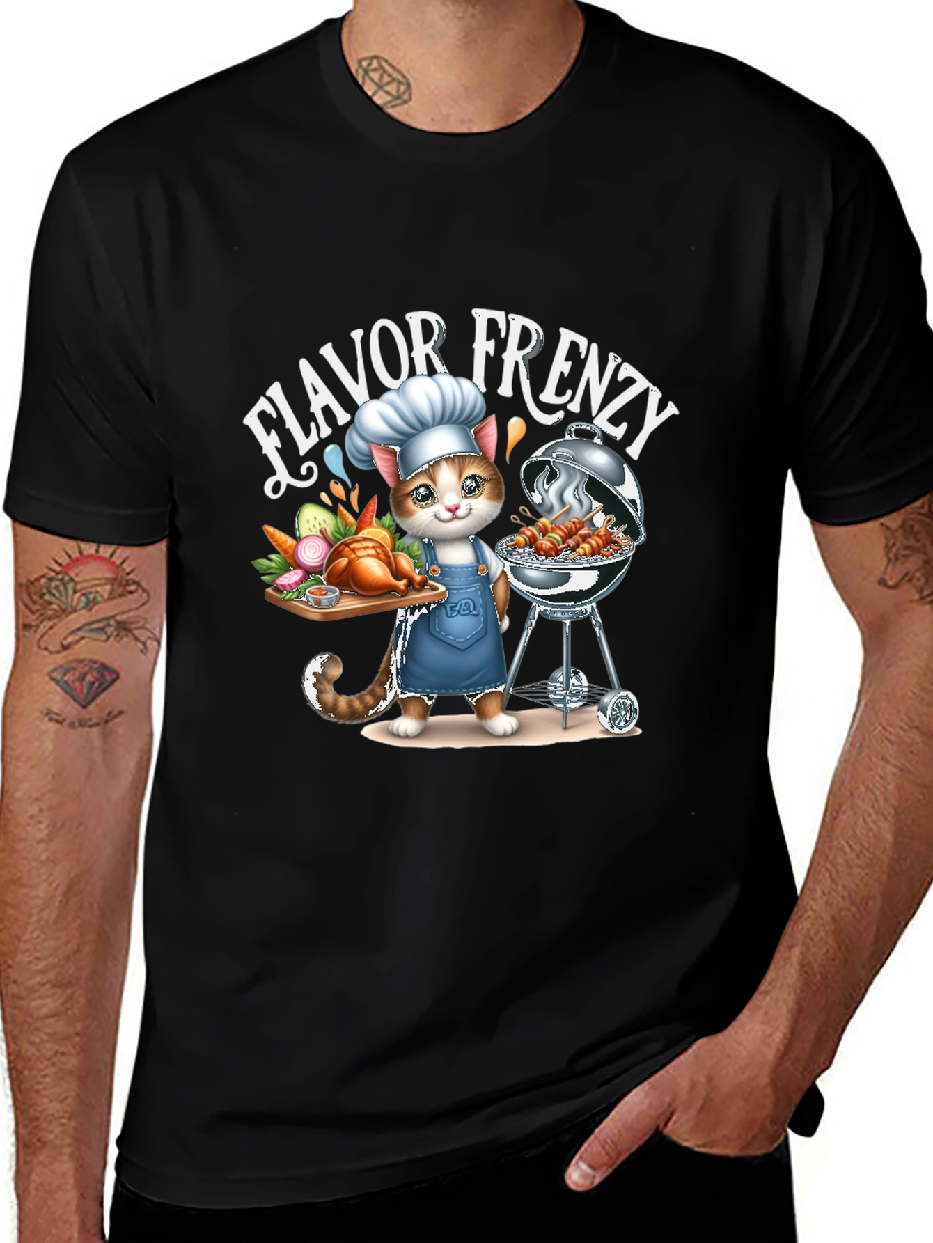 Variant 11 of Flavor Frenzy Cat Chef BBQ T-Shirt