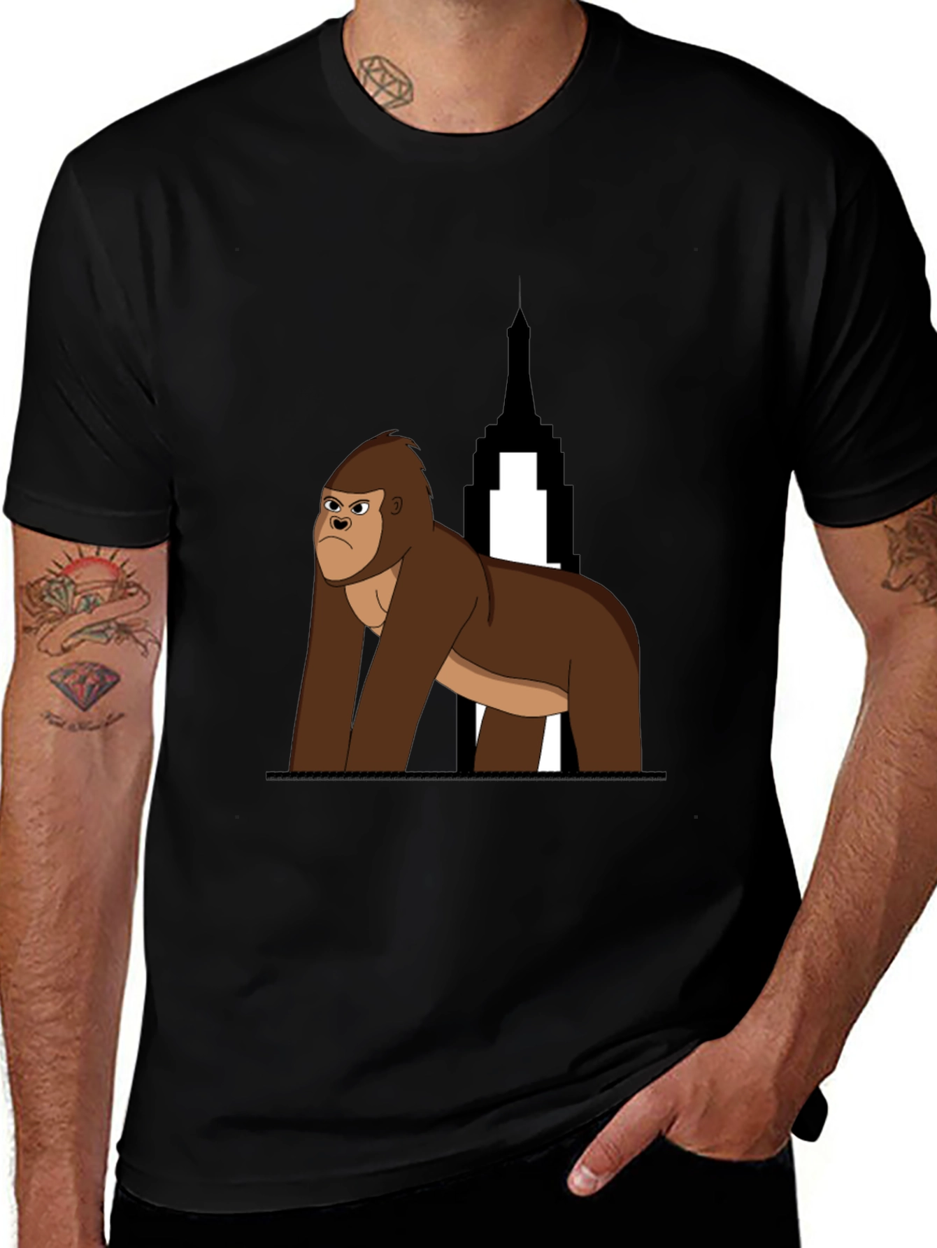 Variant 6 of Gorilla Graphic Tee - Empire State Building Design