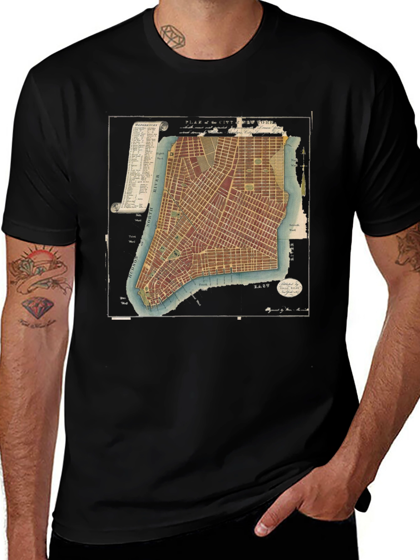 Vintage NYC Map Graphic T-Shirt