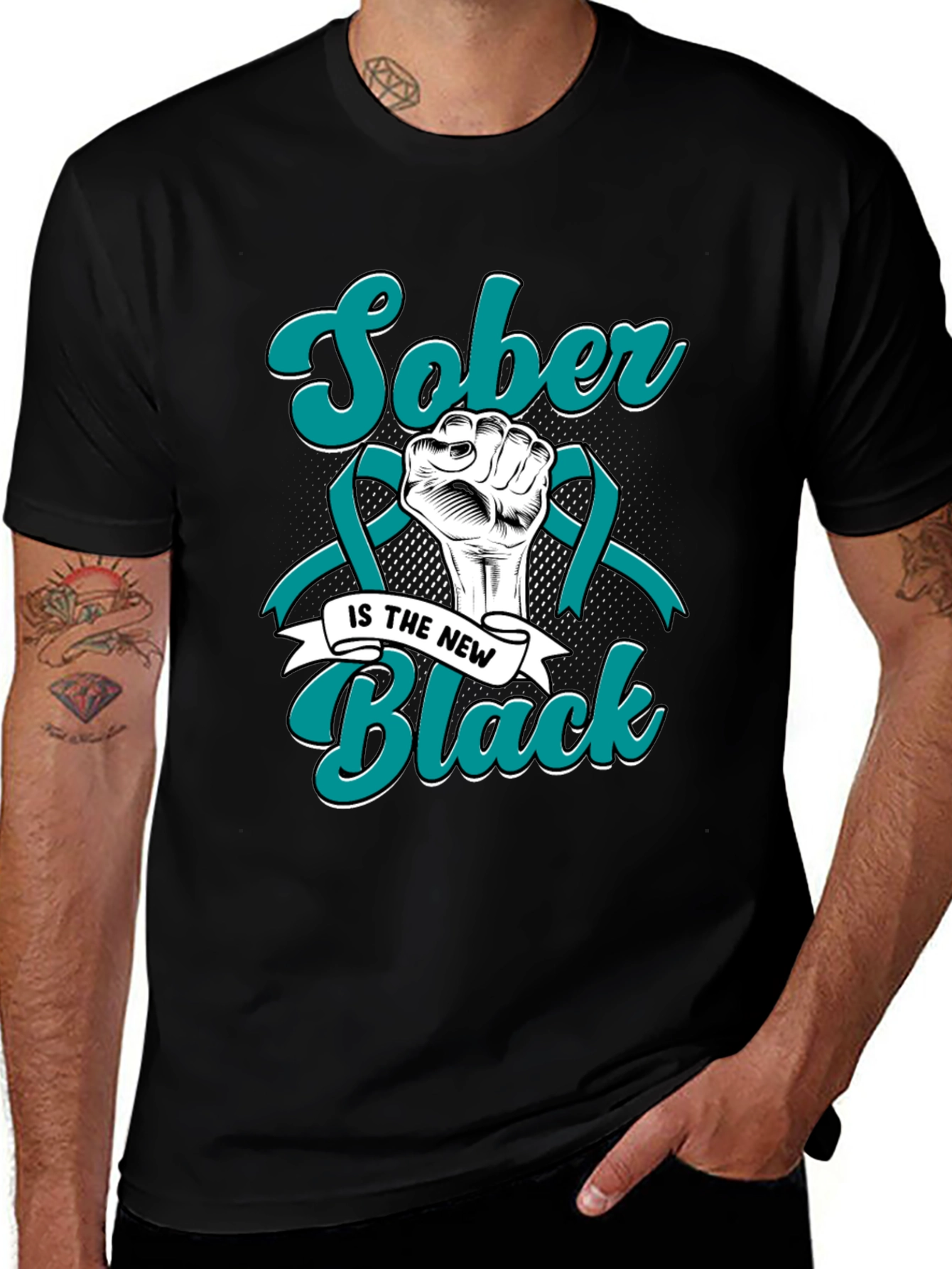 Variant 18 of Sober is the New Black Graphic Tee