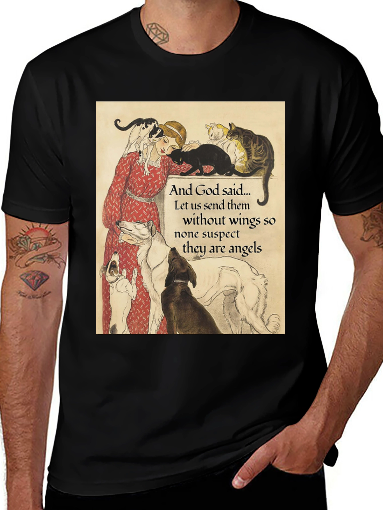Variant 3 of Angel Cats and Dogs T-Shirt