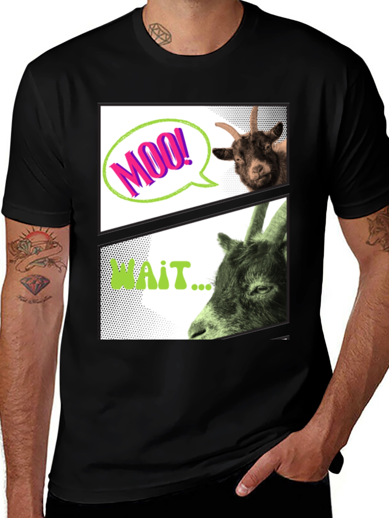 Moo! Wait... Funny Goat Tee