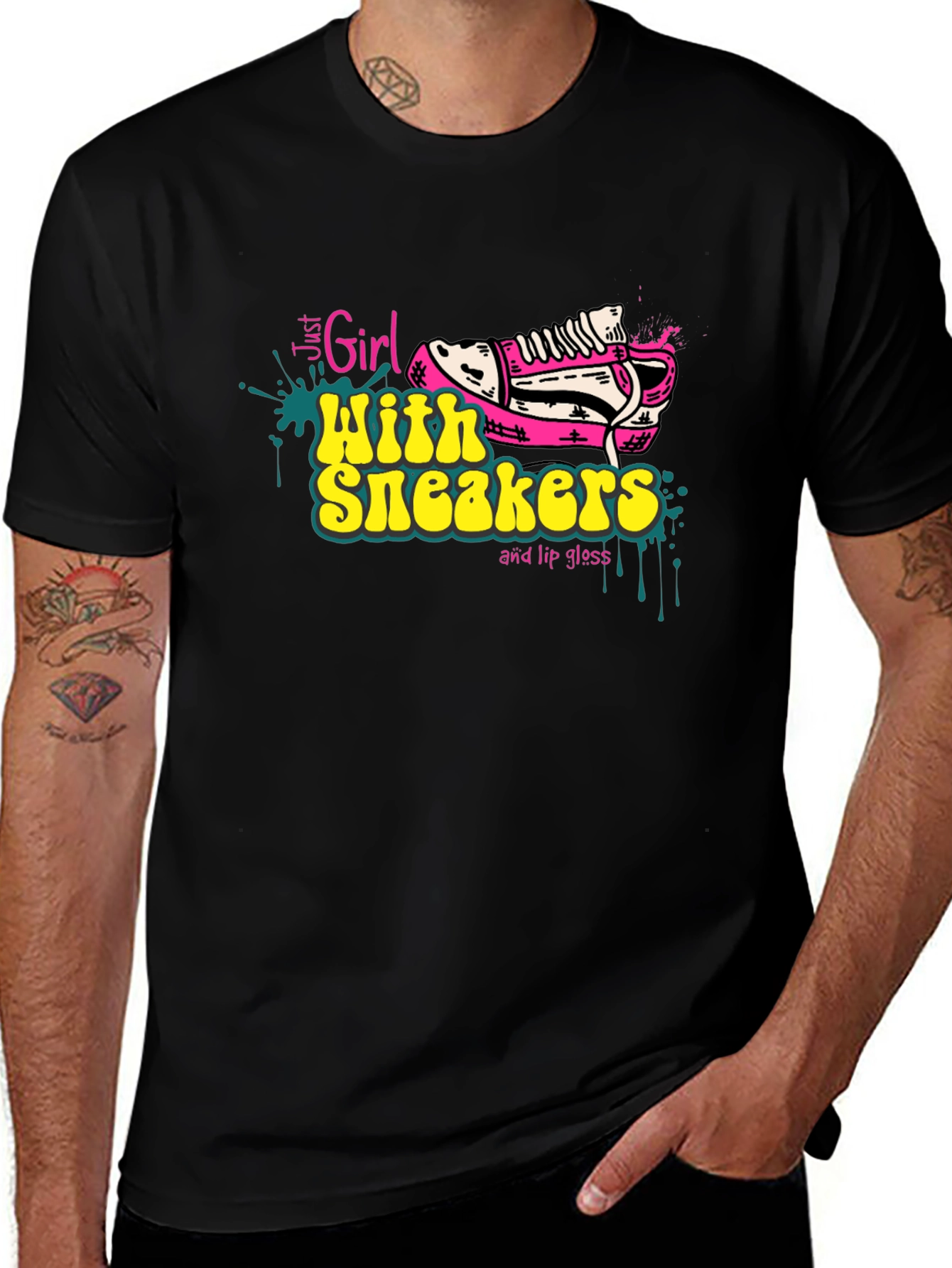 Variant 12 of Girl with Sneakers Graphic Tee - Trendy T-Shirt