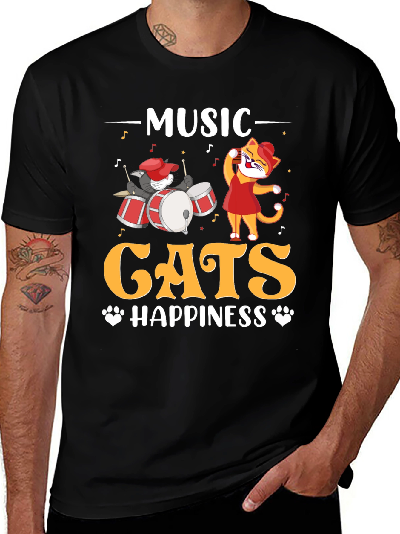 Variant 15 of Music Cats Happiness T-Shirt