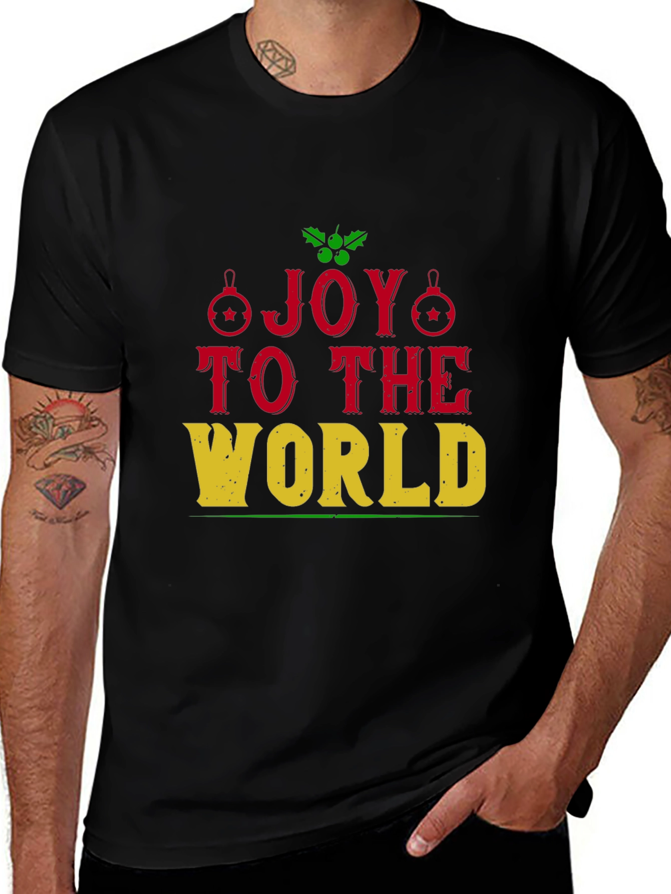 Joy to the World Graphic Tee - Christmas Holiday Shirt