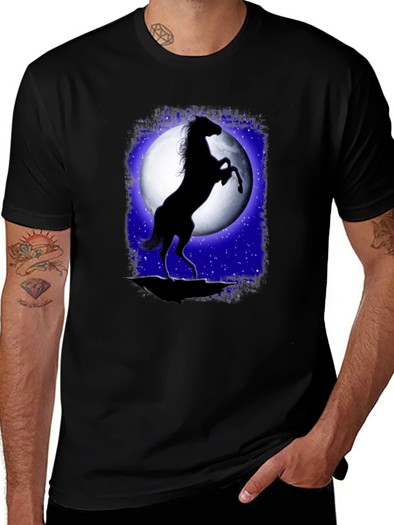 Variant 14 of Horse Silhouette Moon T-Shirt - Graphic Tee