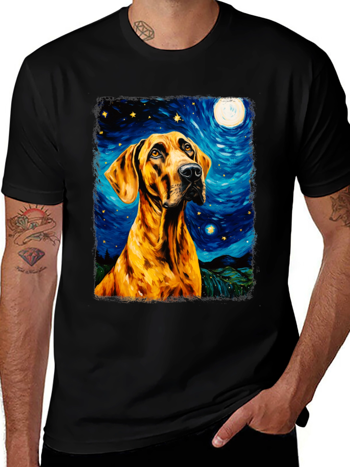 Variant 7 of Starry Night Dog T-Shirt