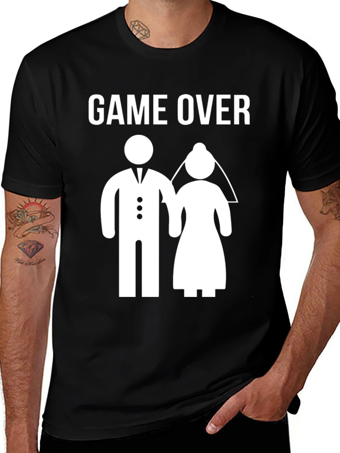 Variant 8 of Game Over Wedding T-Shirt - Funny Groom Tee