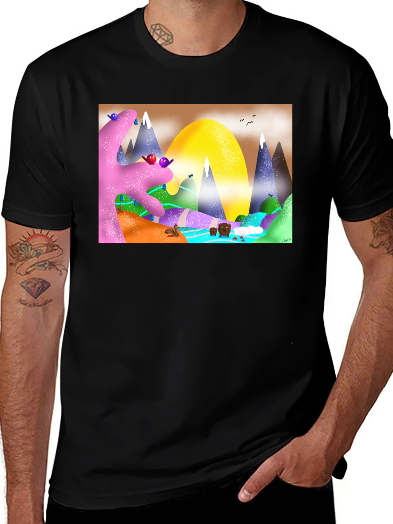 Variant 18 of Abstract Landscape Graphic T-Shirt