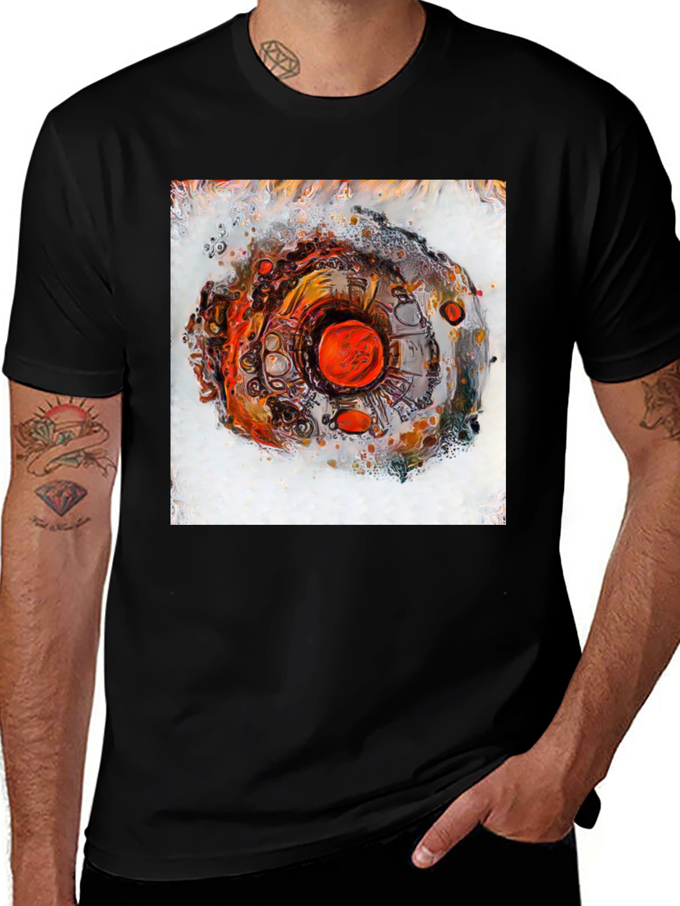 Variant 24 of Abstract Eye Design Men's Black T-Shirt