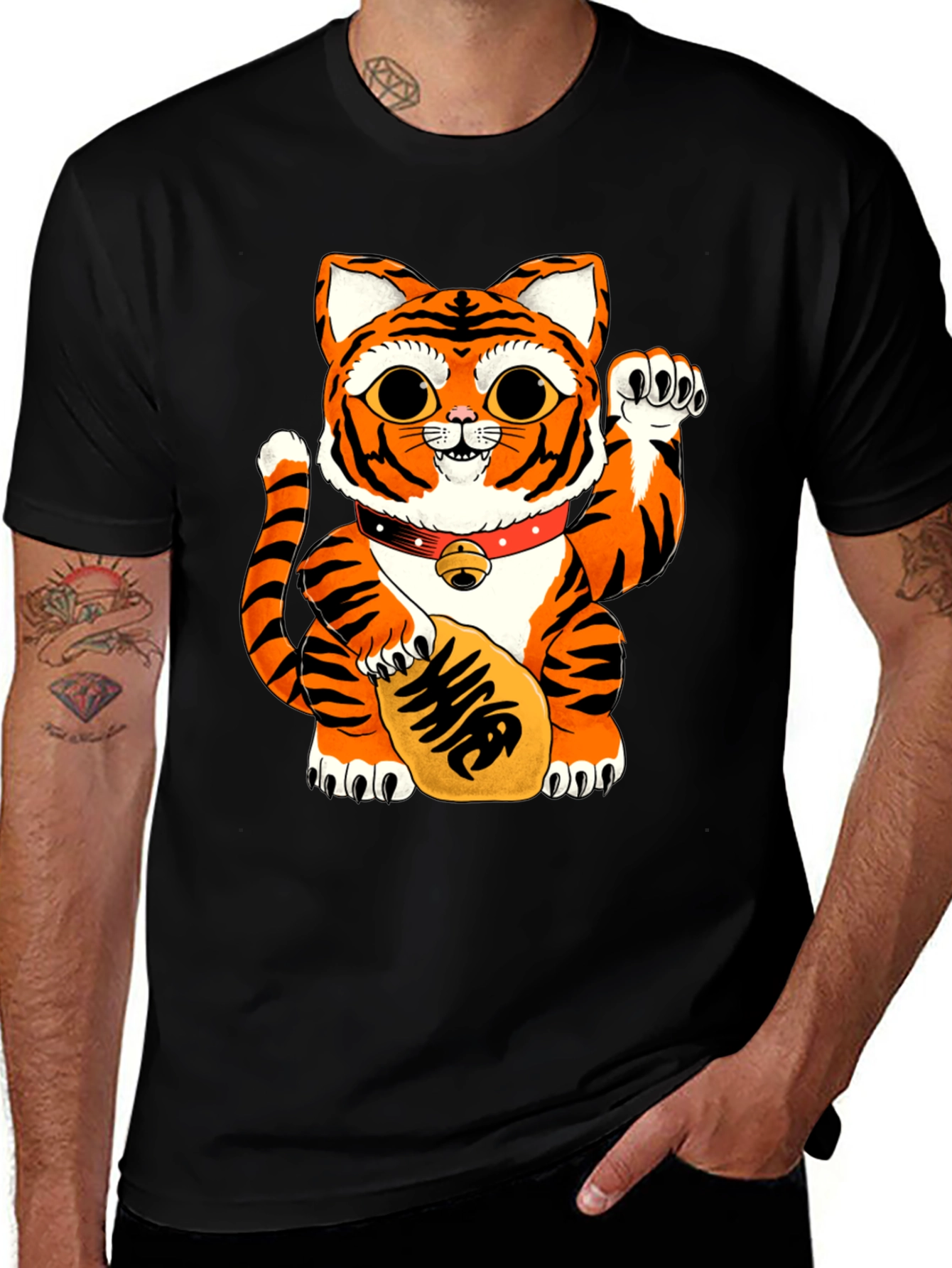 Lucky Tiger Cat Graphic Tee